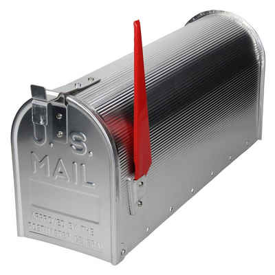 ECD Germany Briefkasten »US Mailbox mit aufrichtbarer Fahne in rot, silber«