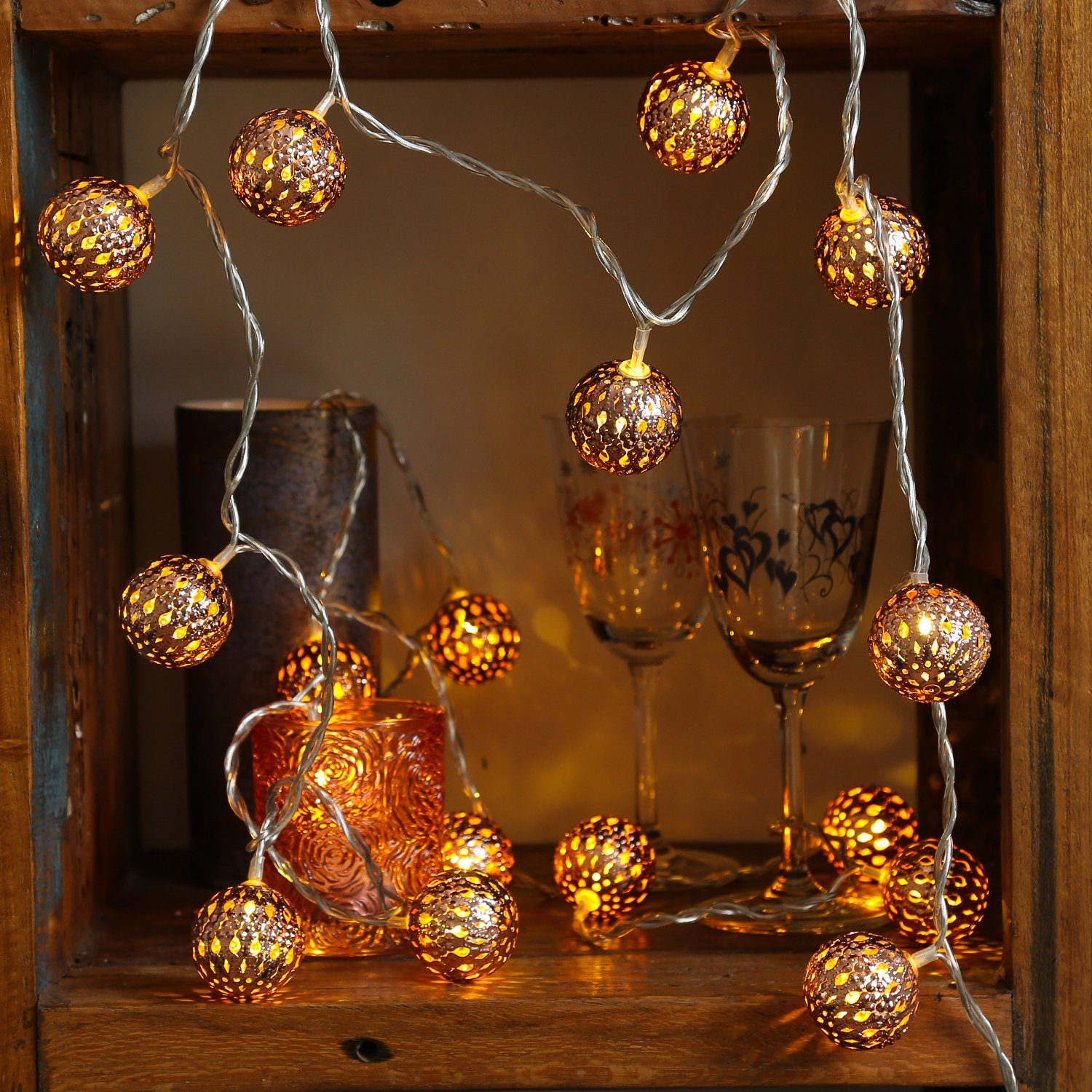 MARELIDA LEDLichterkette »LED Lichterkette 20 orientalische Kugeln