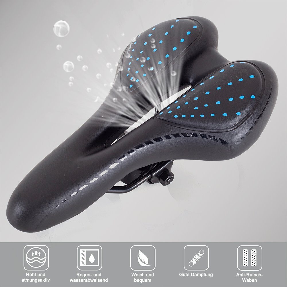 Melko Fahrradsattel Fahrradsattel Ergonomischer MTB Gel Sitz Anti-Rutsch Belüftung (Stück, 5-tlg., Stück), Atmungsaktiv - mit Schlitz