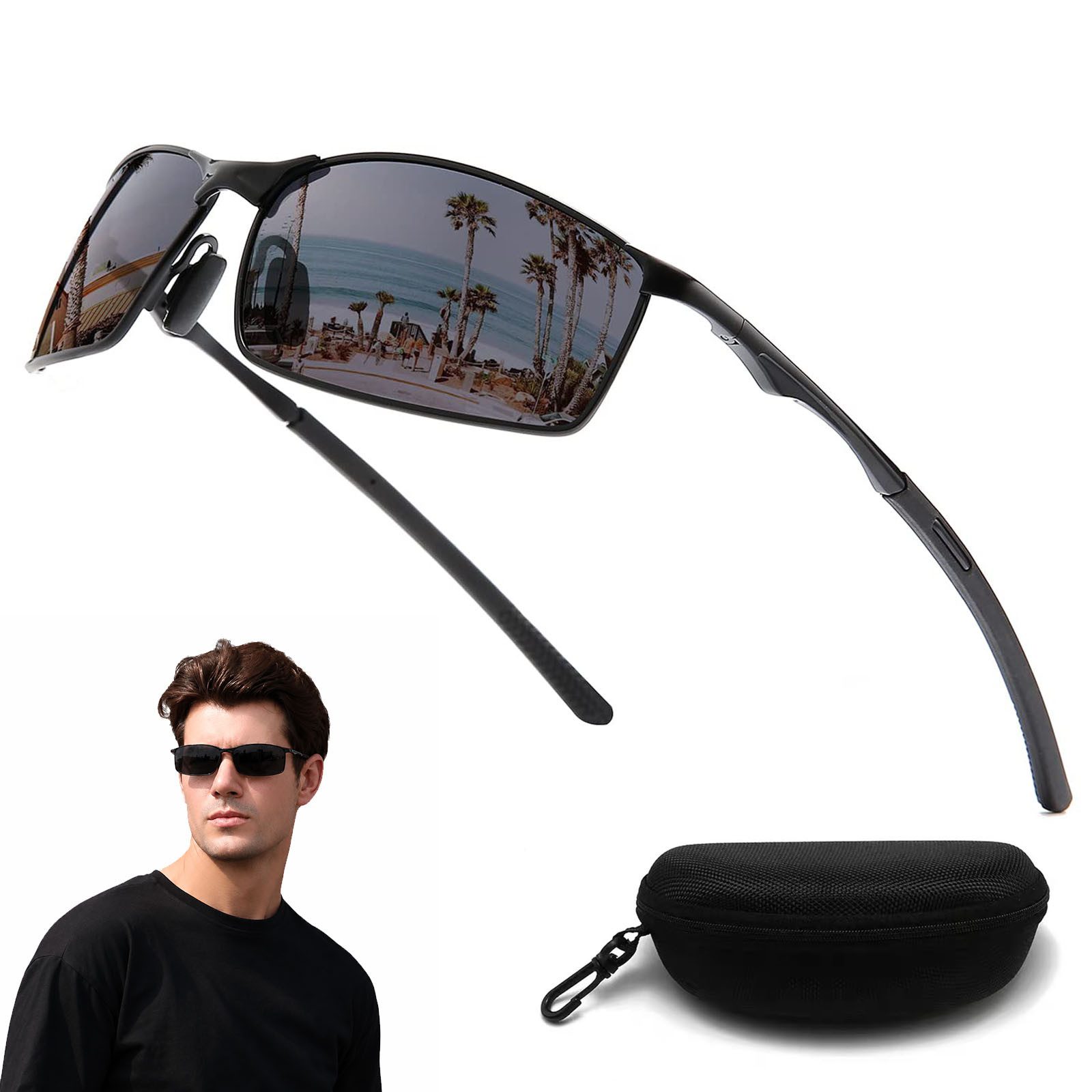 MOPUEA Sonnenbrille Sonnenbrille Runde Ovale Für Damen Und Herren (für Angeln, Outdoor-Sportarten, Fahren, Radfahren, 1-St., verbessert die Sicht) Sonnenbrille Herren Sport Metallrahmen Blendungsreduzierung
