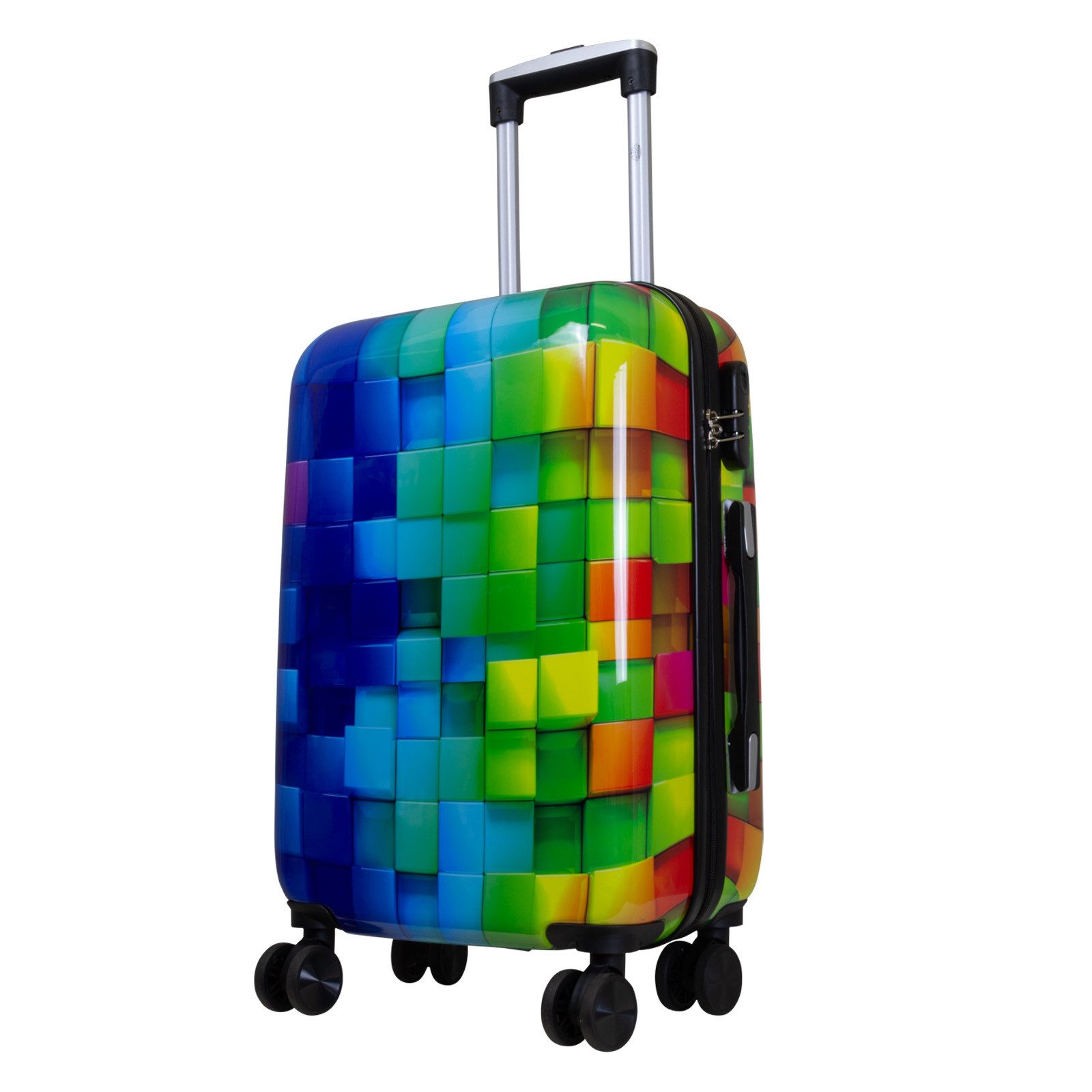 Trendyshop365 Hartschalen-Trolley Motivkoffer Mosaik mit mehrfarbigem 3D Dr günstig online kaufen