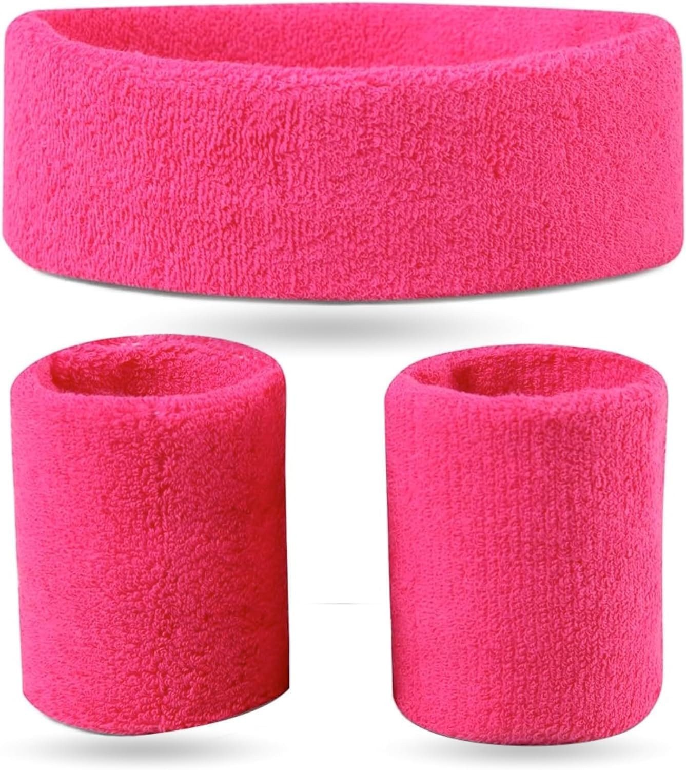 FASCHINFEVER Kostüm Schweißband Set - 3 in1- pink Set mit Stirnband - als Accessoire