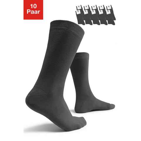 Burnell & Son Businesssocken Socken für Damen & Herren (Set, 10-Paar) mit Komfortbund aus Baumwolle