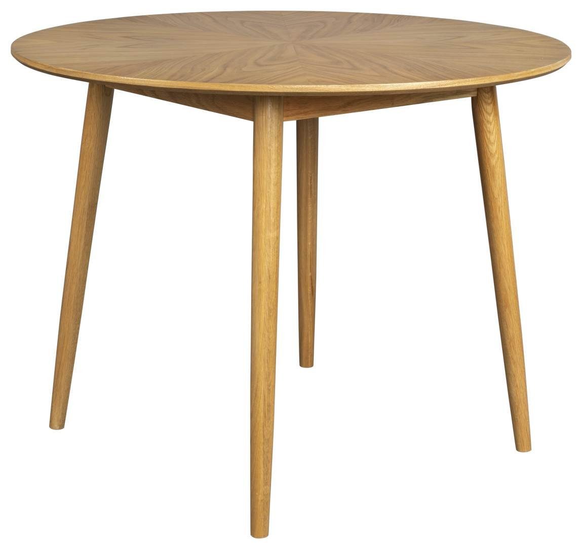 Trendmöbel24 Esstisch Esstisch FABIO Eiche furniert Ø 100 cm mit runder Platte