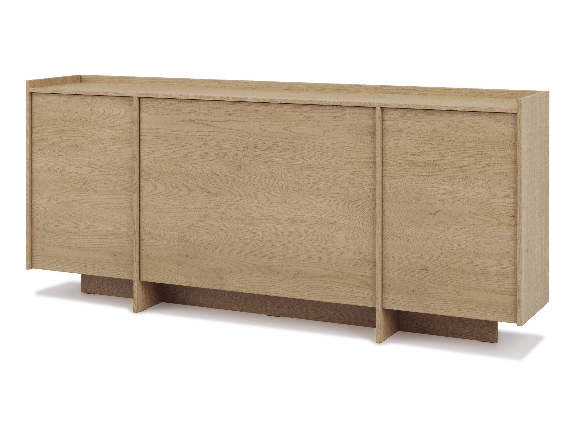 Beautysofa Kommode JUNI 200 cm im Japandi-Stil (Sideboard grifflos, 4 Türen, Push-to-Open), Design Kommode für Wohnzimmer & Schlafzimmer
