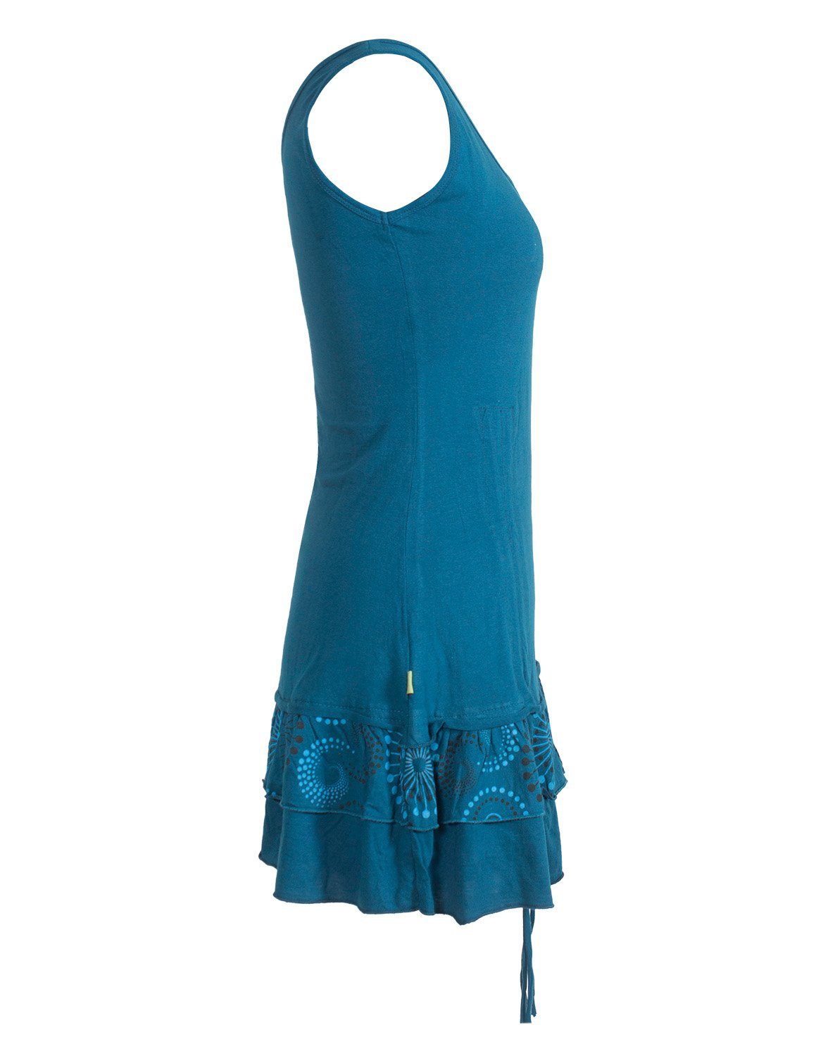 Vishes Tunikakleid Lagen-Look Jersey-Tunika Shirt zum Raffen Hippie, Boho, Goa Style