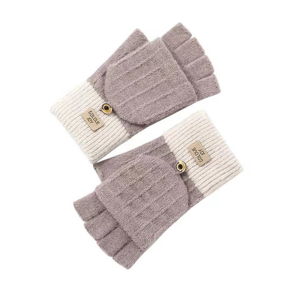 Coonoor Strickhandschuhe Fingerhandschuhe mit Flip-Top Strick Thermohandschuhe (Geschenke zu Halloween, Weihnachten und Neujahr für Familie …