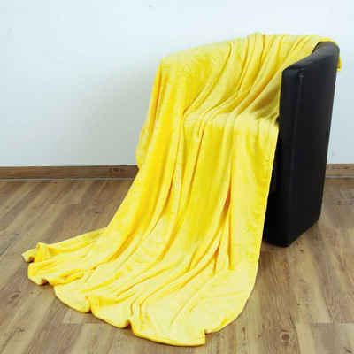 Wohndecke, Bestlivings, Kuscheldecke "Celina" - Gelb - 130x170 cm (BxL) - hochwertige Flauschige Kuschel Decke in vielen Farben und Größen