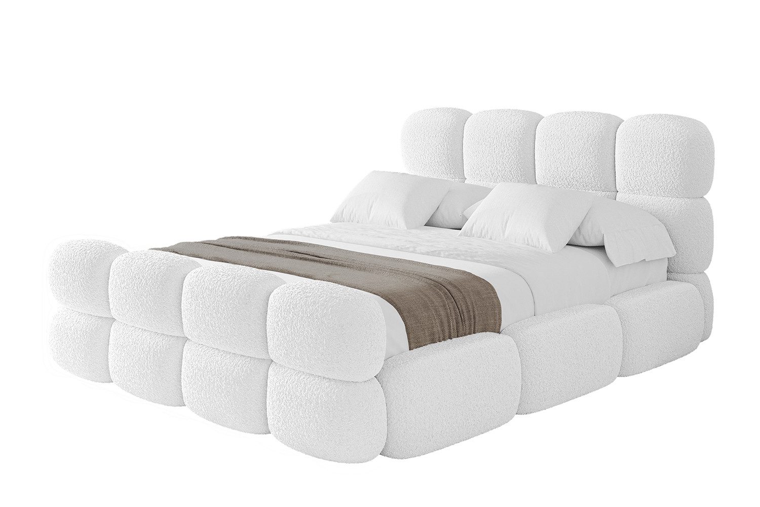 ALTDECOR Polsterbett NOMA-Z (Polsterbett mit Bettkasten und Lattenrost, Boxbett ohne Matratze), Doppelbett mit Stauraum, Bett mit Kopfteil