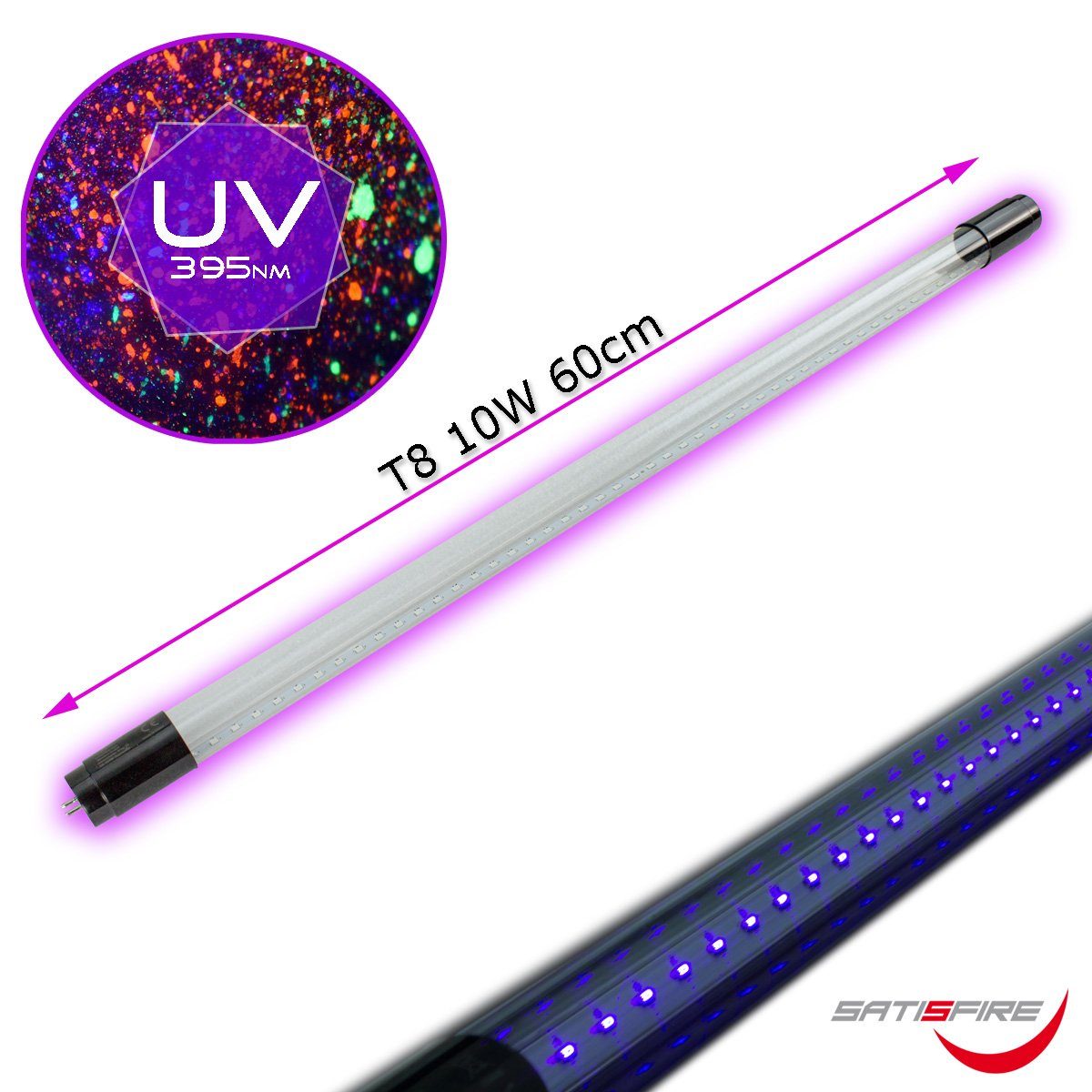 SATISFIRE Discolicht UV60-DP UV LED Schwarzlichtröhre günstig online kaufen