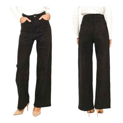 HELLO MISS Gerade Jeans Bereite Jeans, Trending Wide Leg Jeans Hose, Modisch Jeans breites Bein