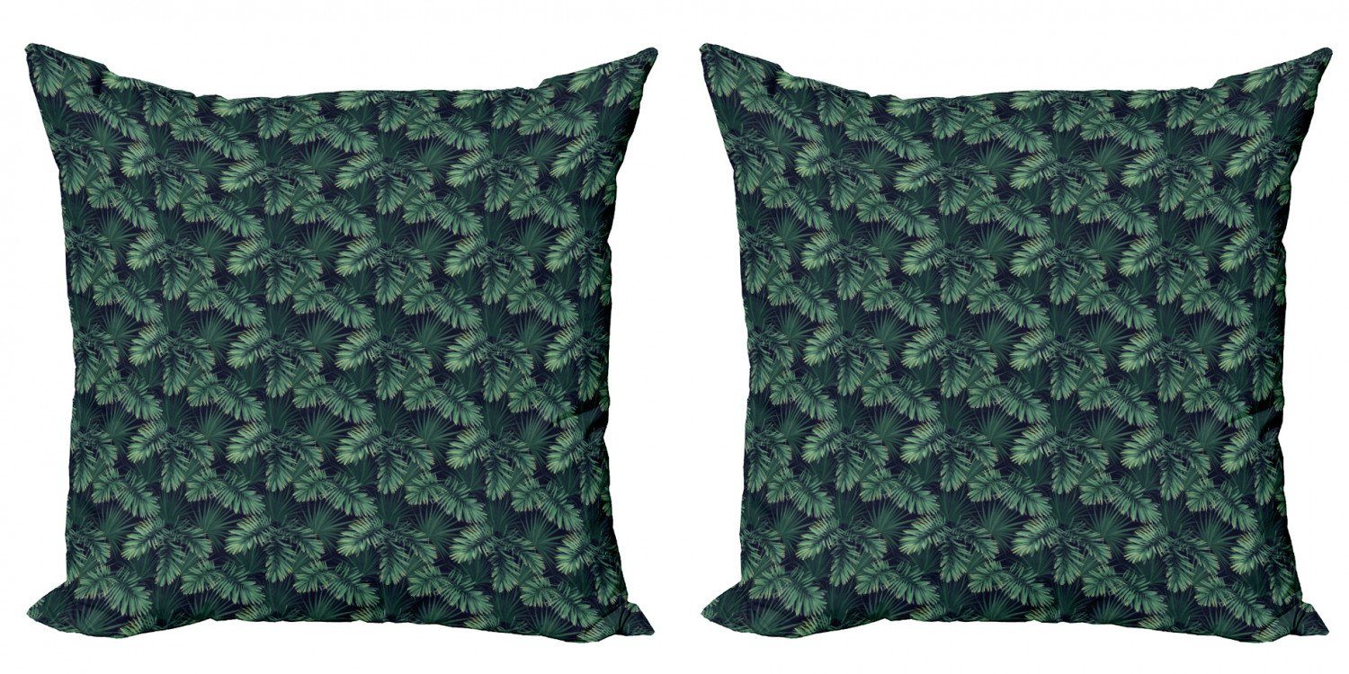 Kissenbezüge Modern Accent Doppelseitiger Digitaldruck, Abakuhaus (2 Stück), Palme Exotische Dschungel Laub Muster