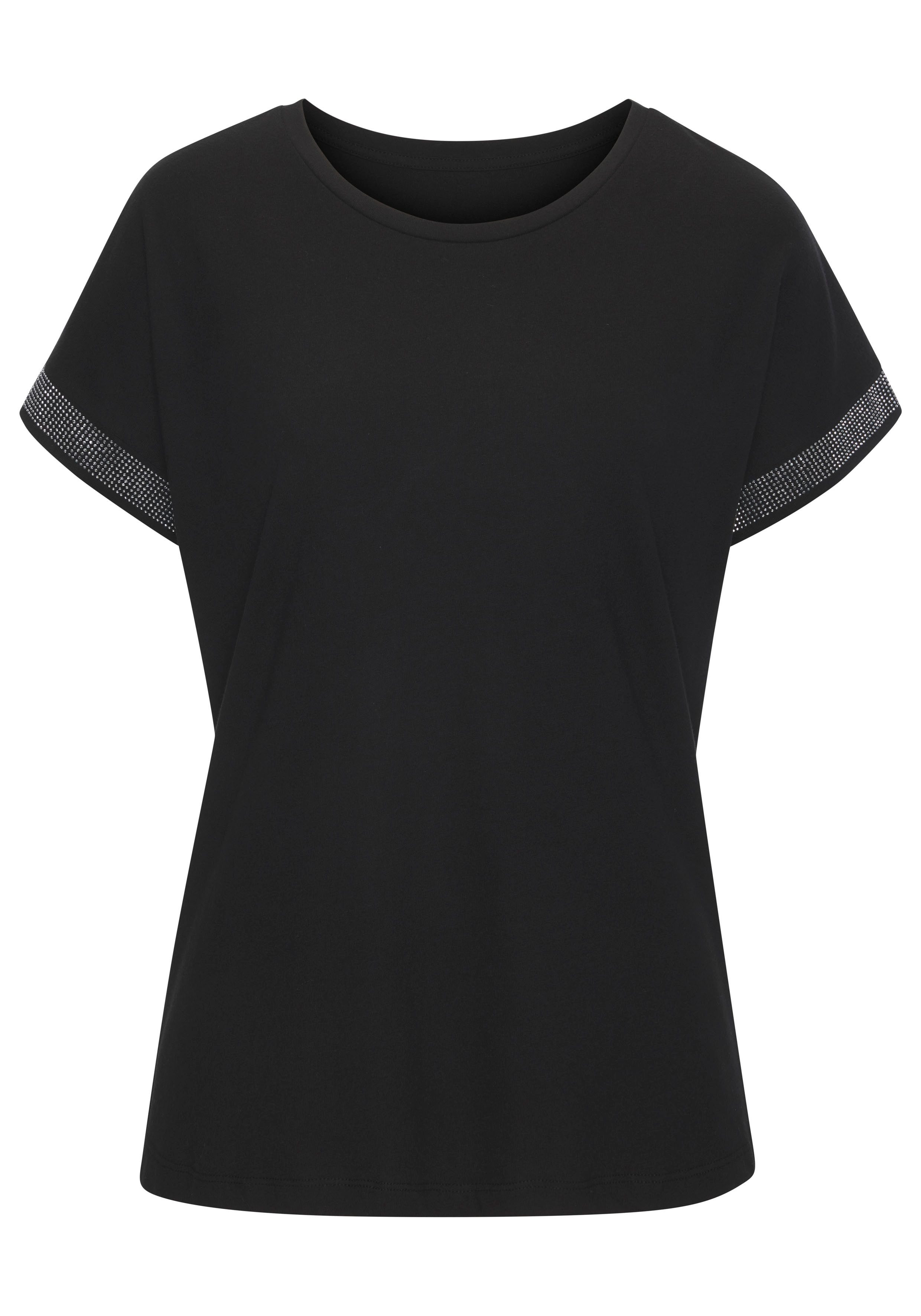 LASCANA Kurzarmshirt mit glitzernem Strass-Design am günstig online kaufen