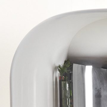 hofstein Stehlampe moderne Stehlampe aus Metall/Glas in Schwarz/Chromfarben, ohne Leuchtmittel, Standleuchte, Glasschrim Ø30cm, Fußschalter, 1x E27, ohne Leuchtmittel