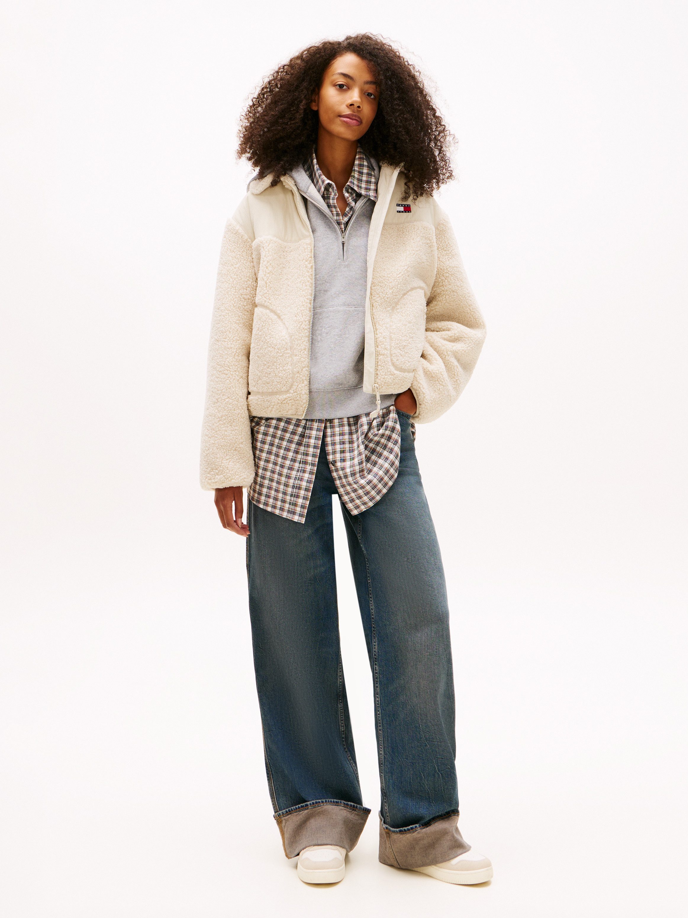 Tommy Jeans Plüschjacke TJW TEDDY FABRIC MIX JACKET