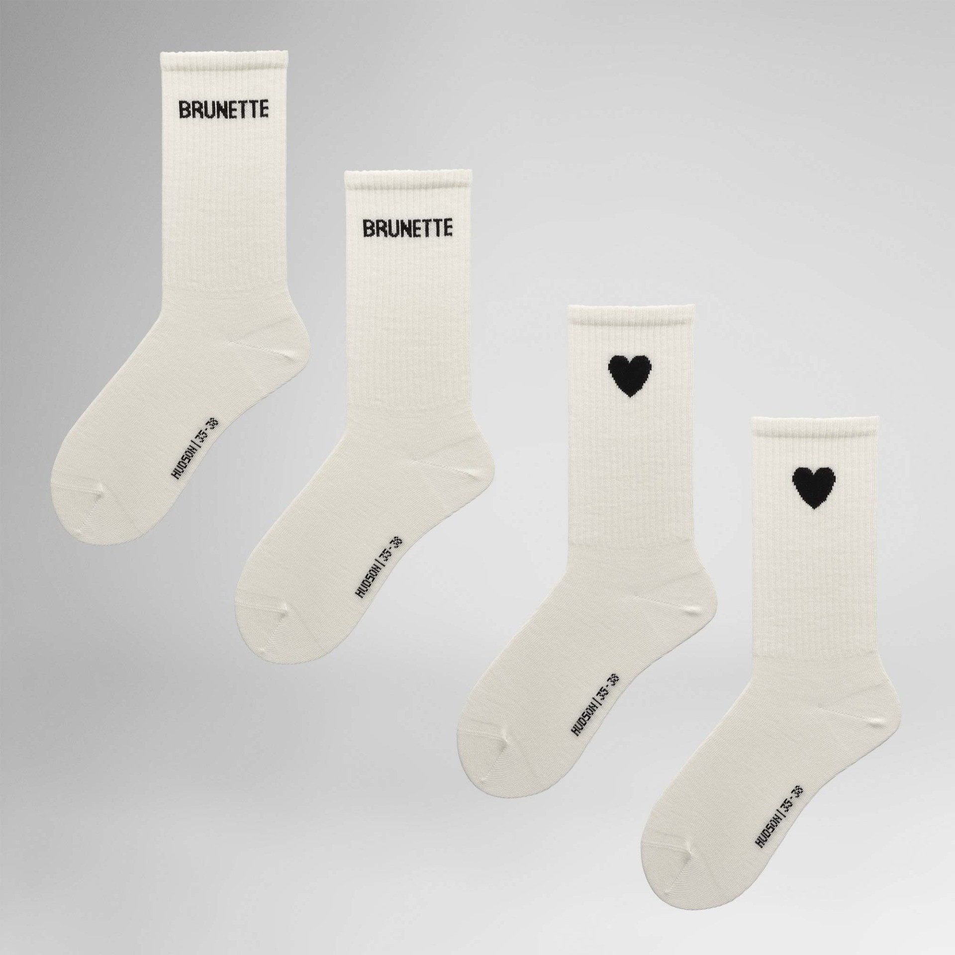 Hudson Basicsocken Brunette 2-Pack (2-Paar) Socken mit Statement im Doppelpack