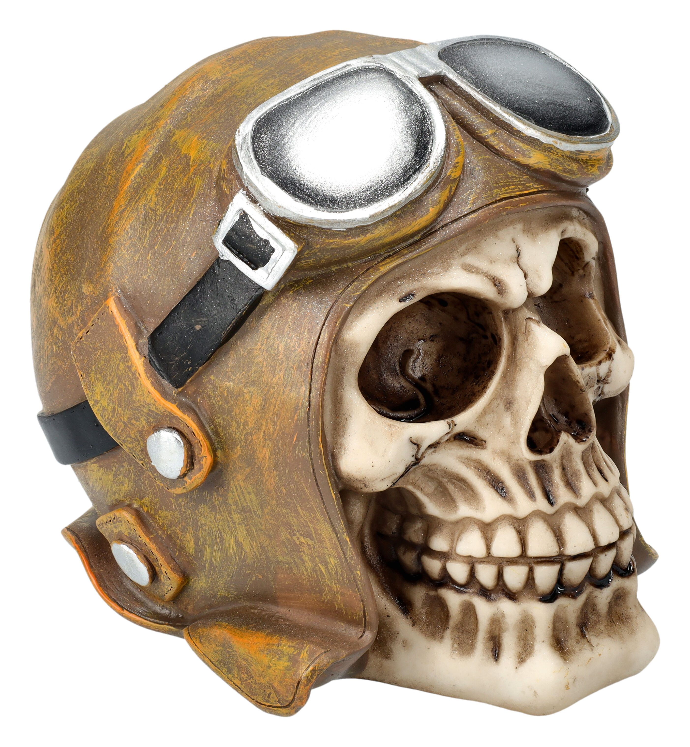 Figuren Shop GmbH Fantasy-Figur Totenkopf mit Fliegermütze und Brille - Pil günstig online kaufen