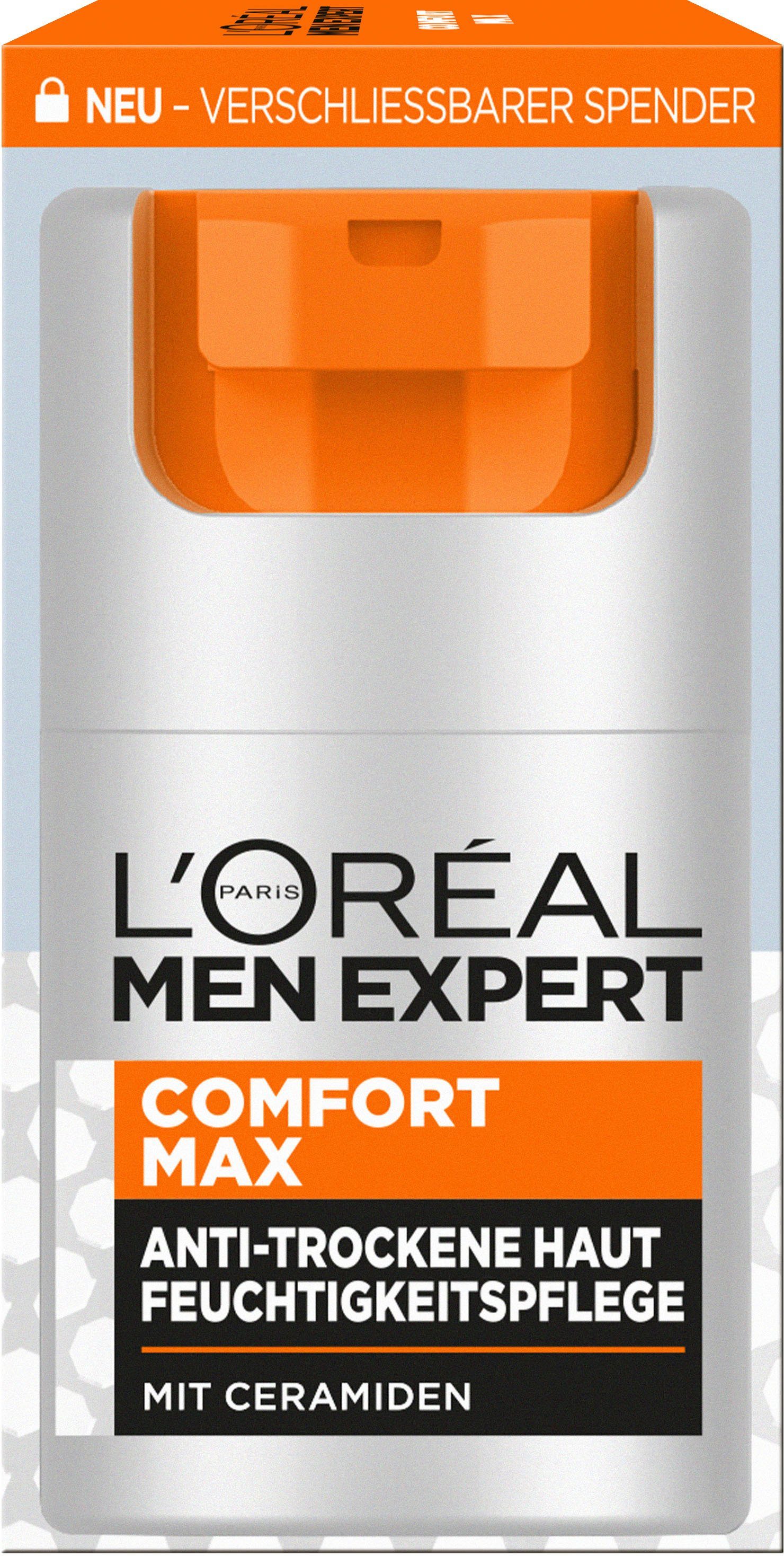 L'ORÉAL PARIS MEN EXPERT Gesichtsgel Comfort Max Feuchtigkeitspflege, für trockene Haut, feuchtigkeitsspendend, nicht klebend