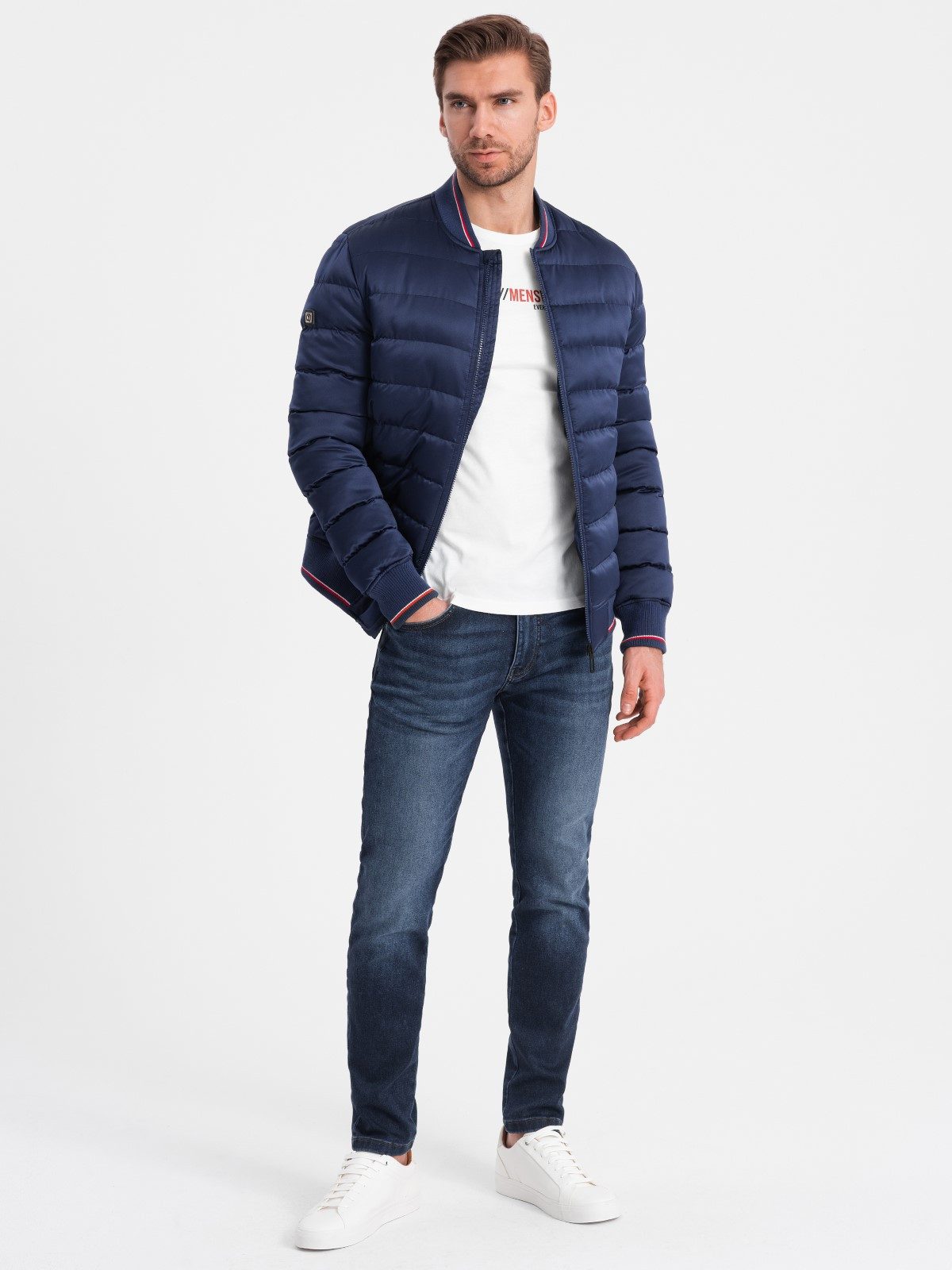 OMBRE Bomberjacke Herren-Bomberjacke mit Satin-Finish und günstig online kaufen