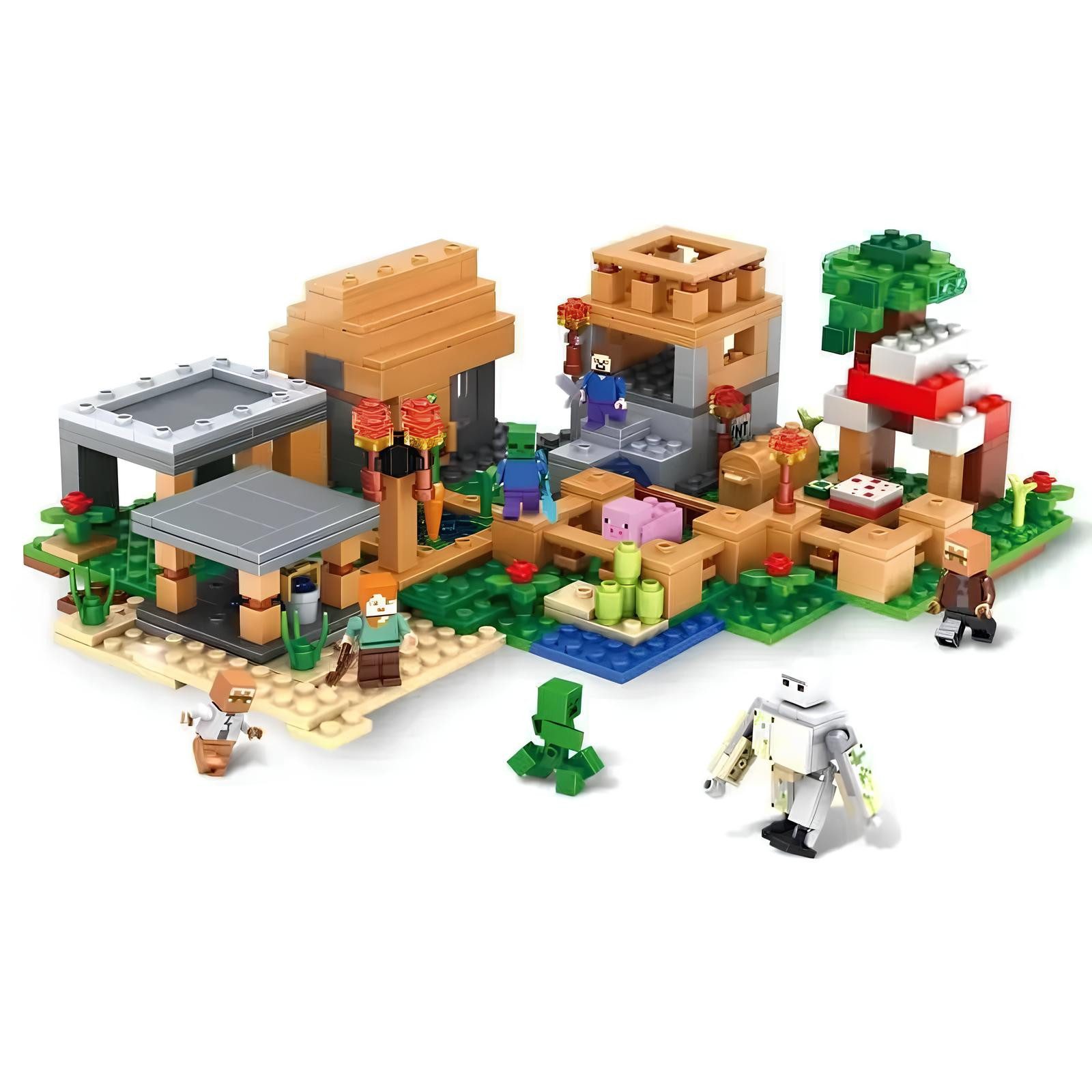 Athlix Klemmbausteine Set kompatibel mit Lego für Minecraft Fans Baustein Spielbausteine