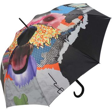doppler® Langregenschirm edler Regenschirm mit Auf-Automatik modern Art, auffälliger Druck mit formschönem Griff