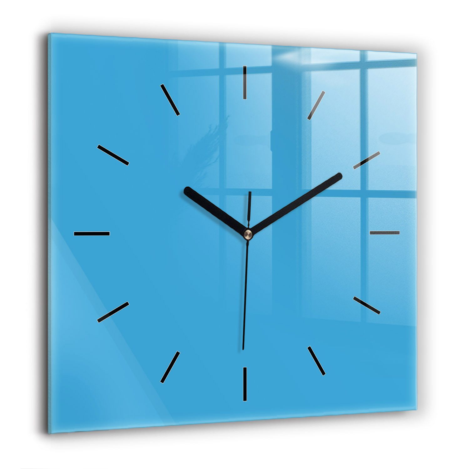 Tulup Wanduhr Modernistische Glaswanduhr 60x60cm Uhr aus gehärtetem Glas