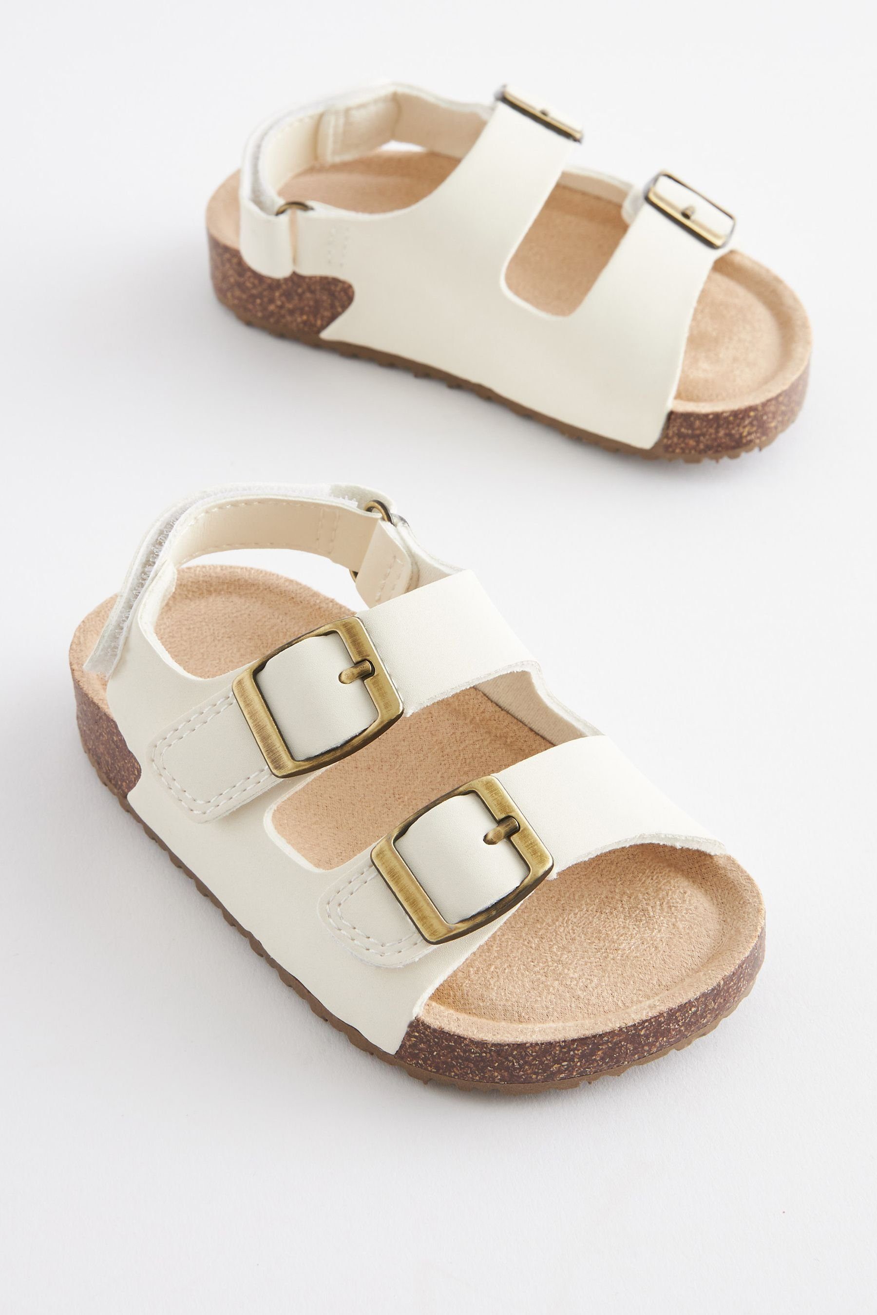 Korkbett-Sandalen mit (1-tlg) Next White Sandale Doppelschnalle