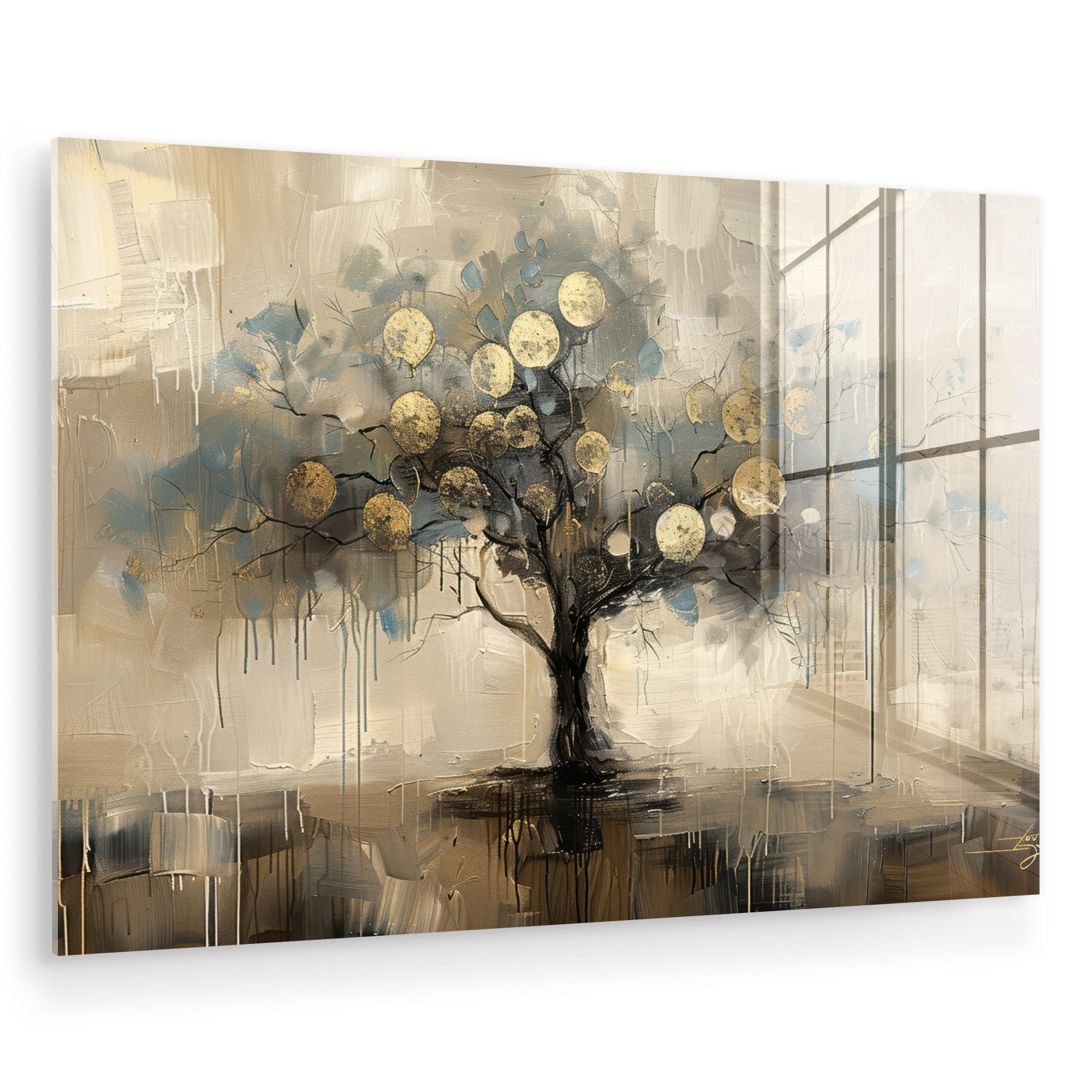MuchoWow Acrylglasbild Beige - Abstrakt - günstig online kaufen