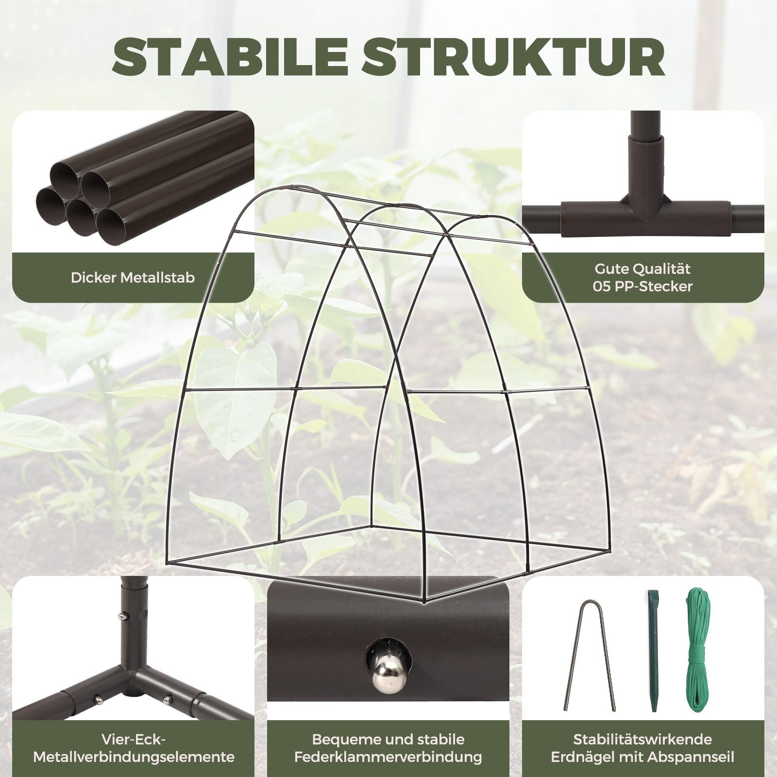 Sekey Foliengewächshaus 180 x 180 x 200...
