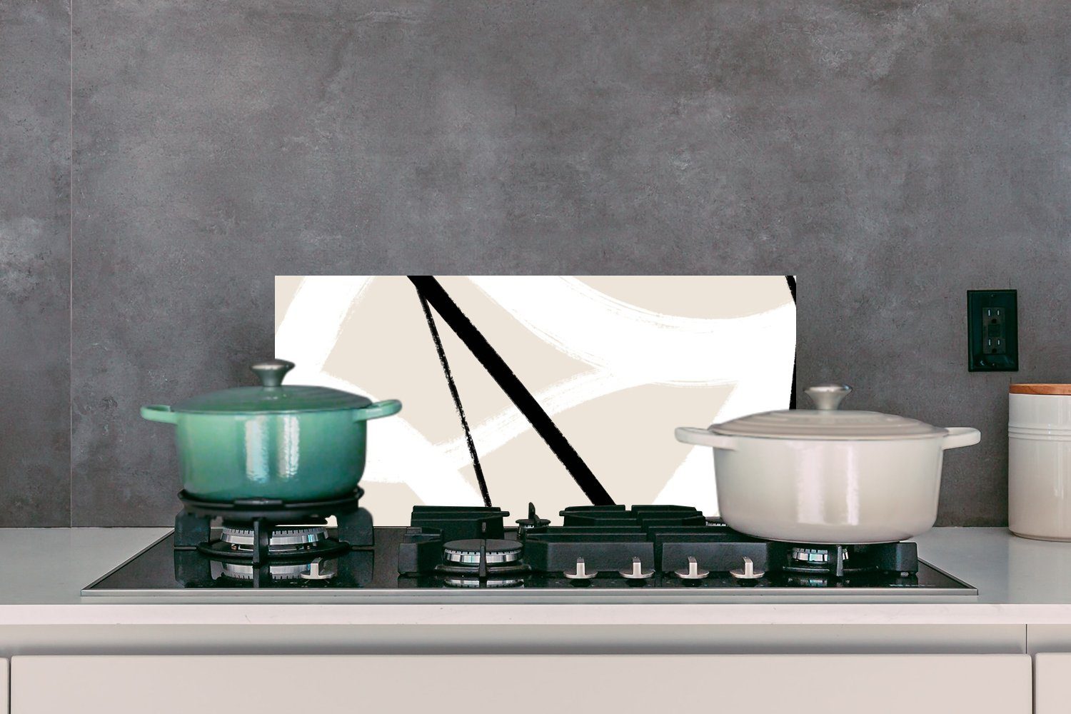 MuchoWow Küchenrückwand Linie - Abstrakt (1-tlg), - gegen und Minimalismus Pastell, Schmutzflecken Fett cm, 60x30 - Küchen für Wandschutz
