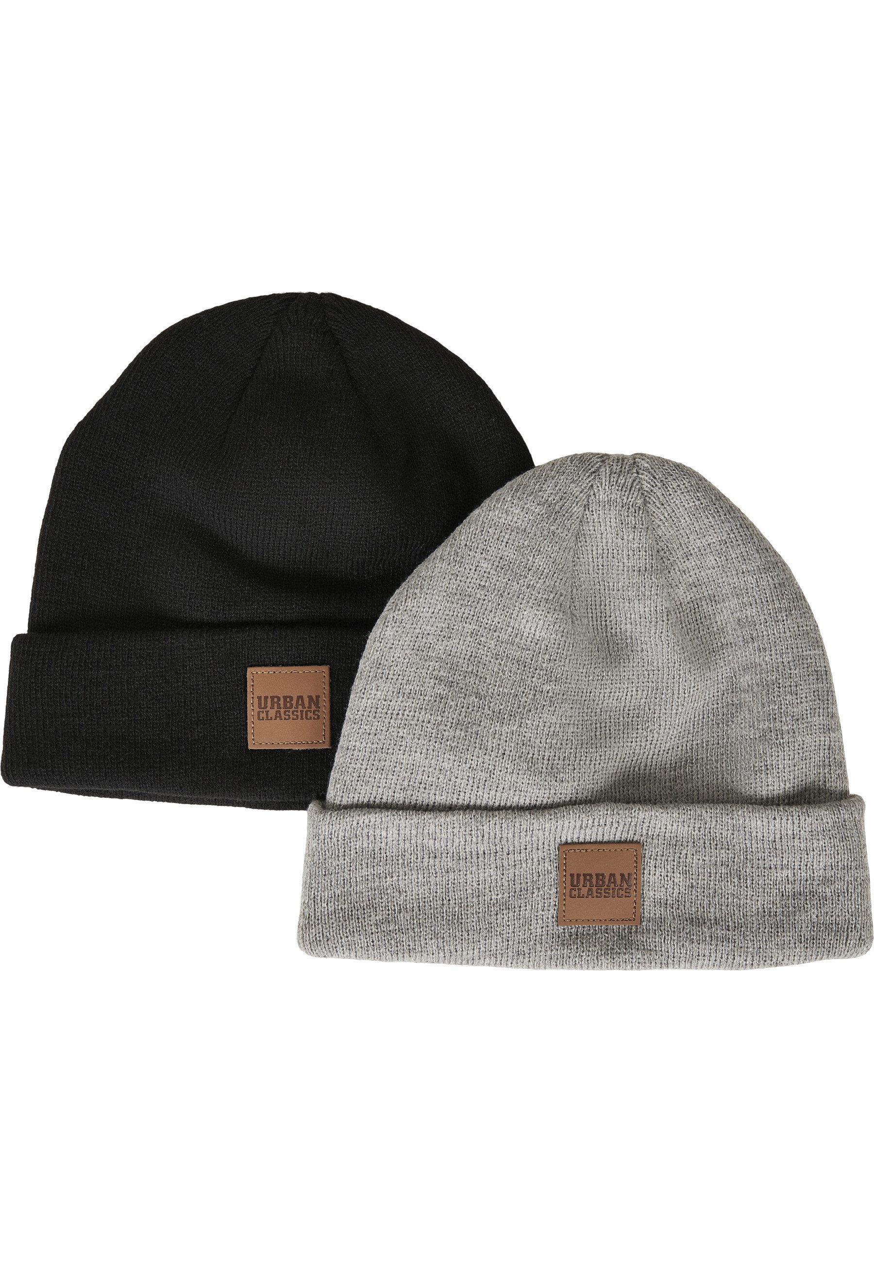 URBAN CLASSICS Beanie Urban Classics Damen Logopatch Beanie Kids 2-Pack (1-St)