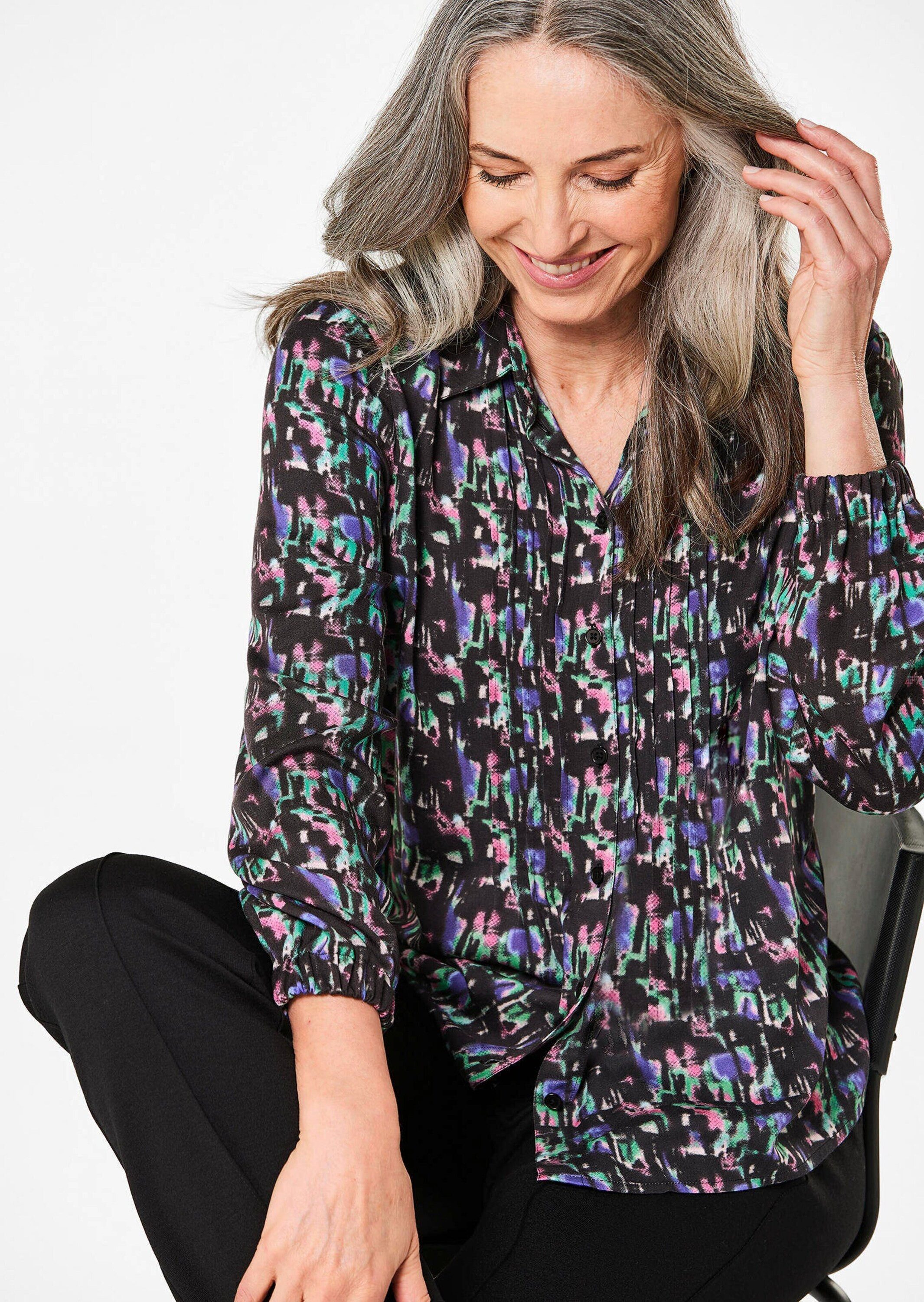 GOLDNER Hemdbluse Druckbluse