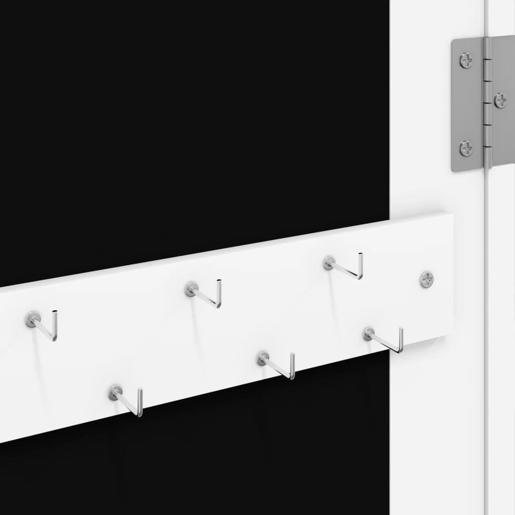 vidaXL Spiegel Spiegel-Schmuckschrank mit Weiß (1-St) | LED-Beleuchtung Wandmontage Weiß Weiß