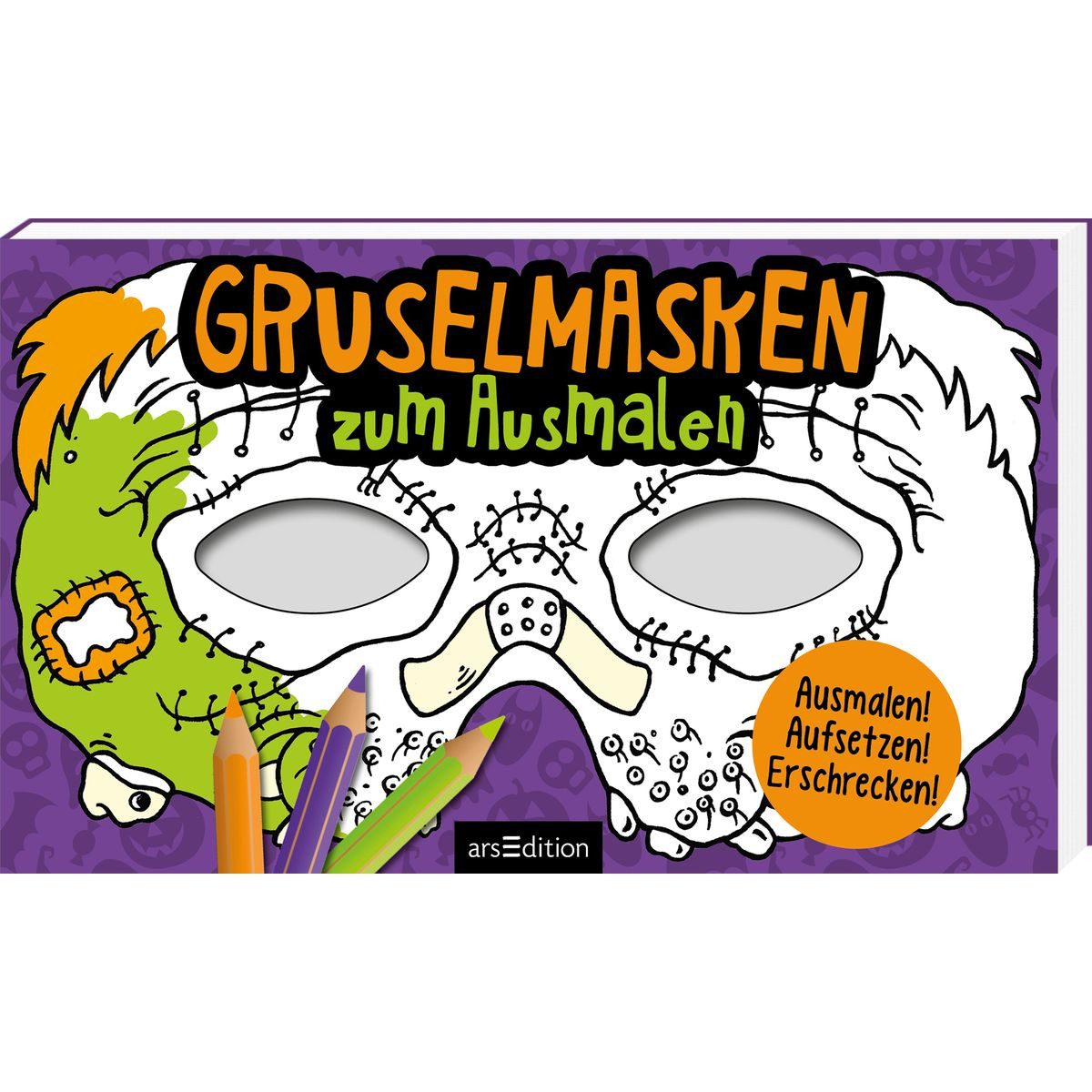 arsEdition Verlag Bastelfilz arsEdition Bastelheft Gruselmasken zum Ausmalen