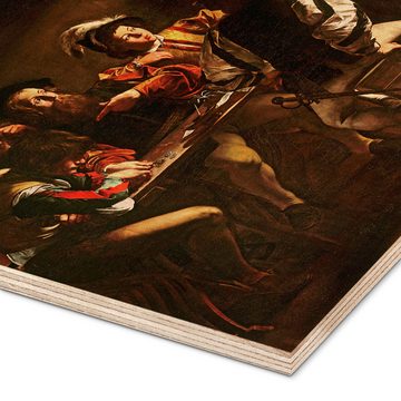 Posterlounge Holzbild Michelangelo Merisi (Caravaggio), Die Berufung des Matthäus, Malerei
