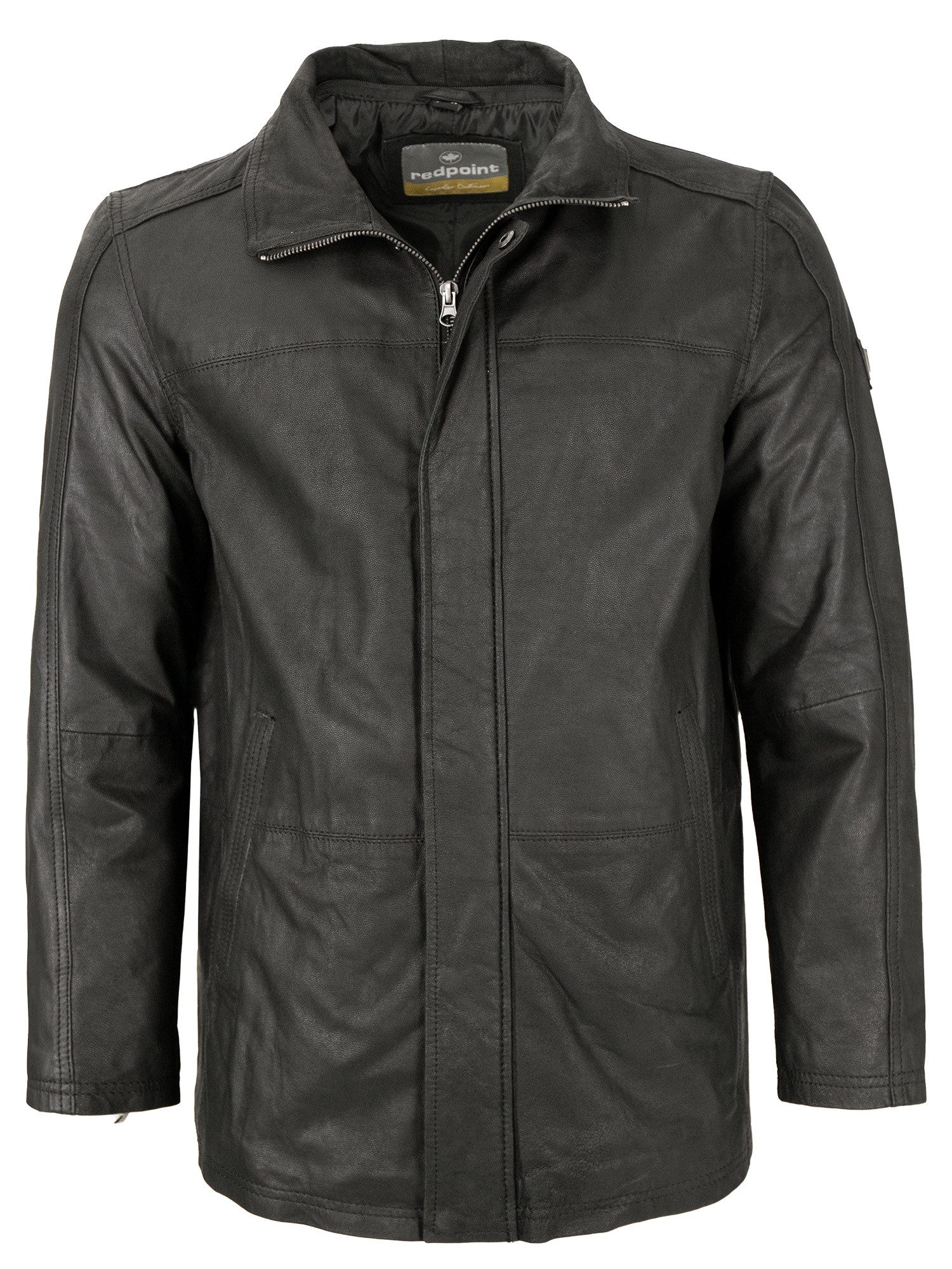 Redpoint Lederjacke Carlson Redpoint - Herren Lederjacke Longjacke Ziegenleder schwarz