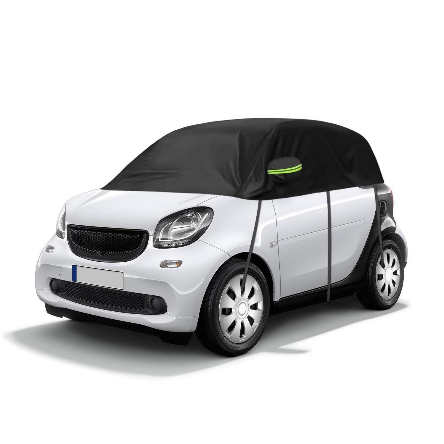 LuxusKollektion Autoplane Halbgarage Autoabdeckung wasserdicht Regen Sonne Schnee Fortwo Schwarz