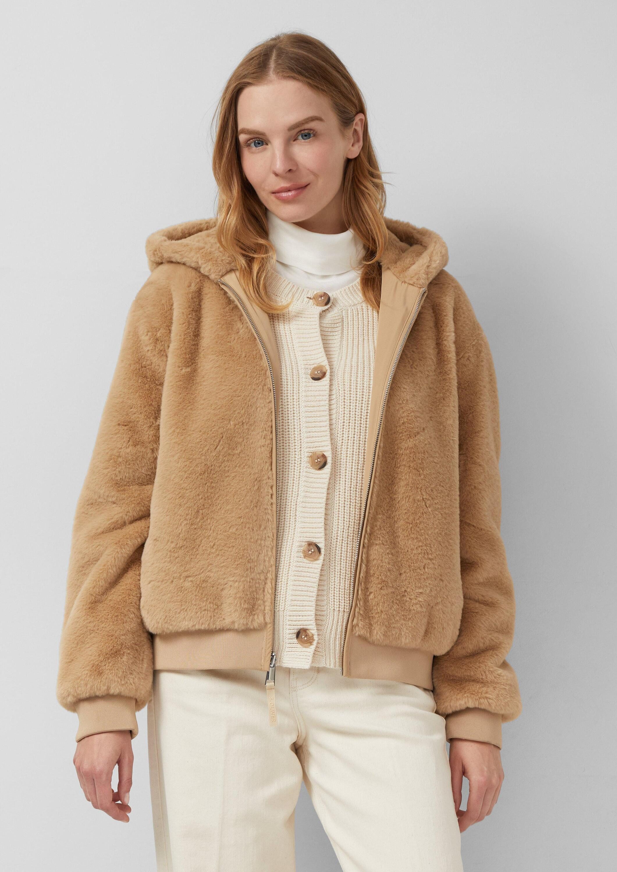 s.Oliver Funktionsjacke Outdoor-Jacke Wendbare Kunstfelljacke mit günstig online kaufen