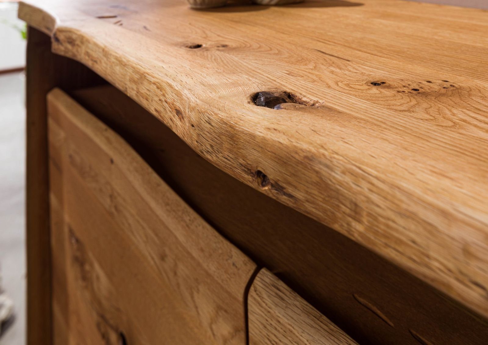 Massivmoebel24 Sideboard PURE OAK (Massivholz), Sideboard Wildeiche 210x45x96 natur geölt PURE OAK #701