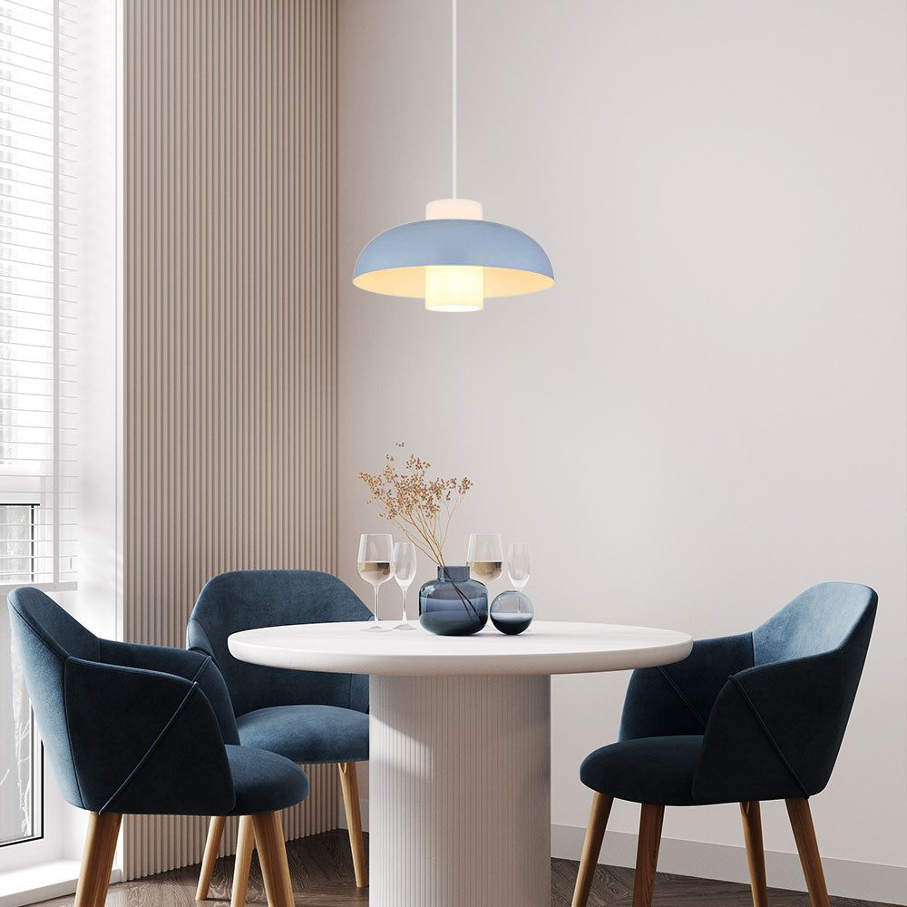 GLOBO LIGHTING LED-Hängeleuchte, Leuchtmittel inklusive, Warmweiß, Pendellampe Hängeleuchte Esstischlampe blau LED Wohnzimmerlampe 120 cm
