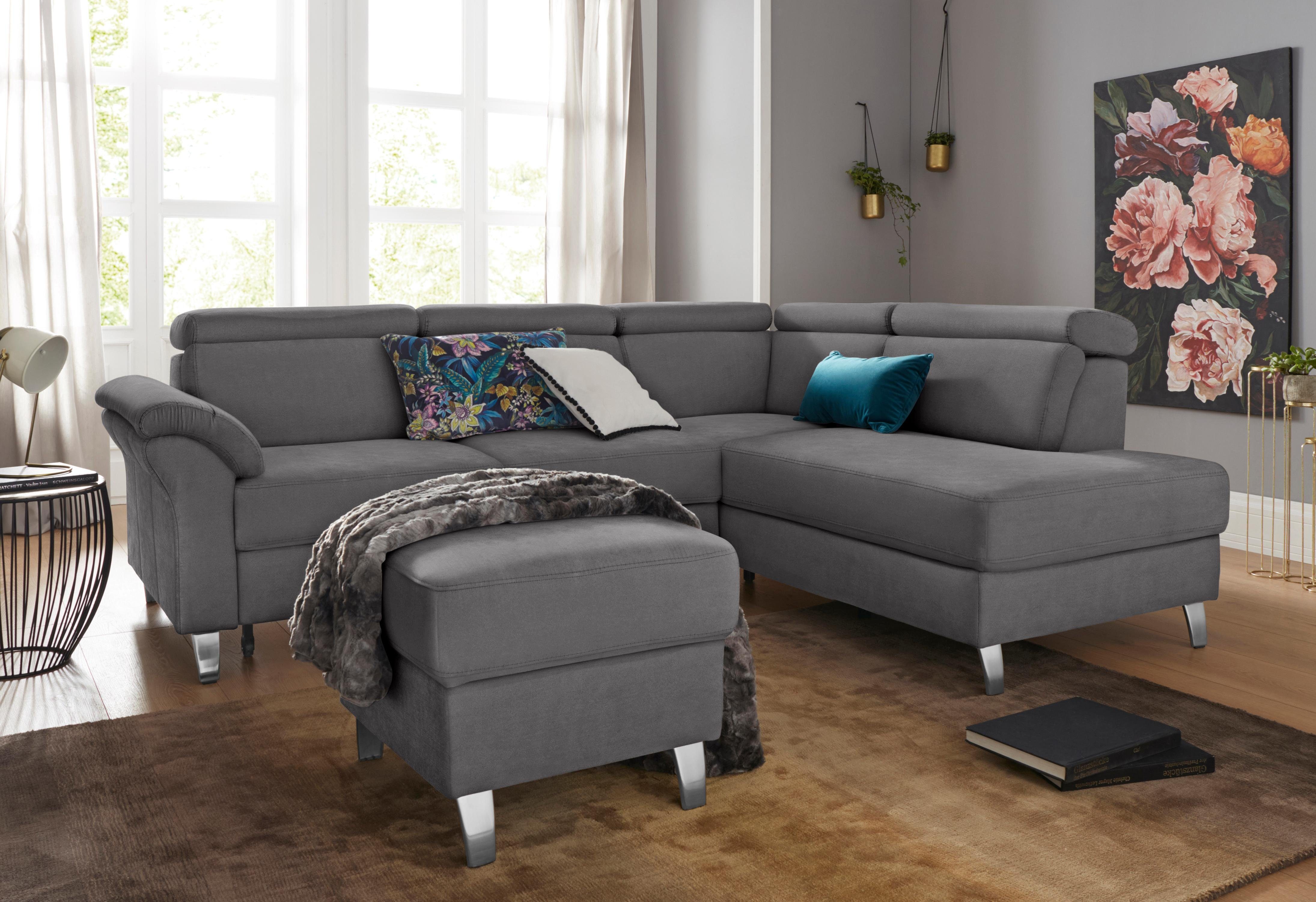 sit&more Ecksofa Arngast L-Form, inklusive Kopfteilverstellung und Federkern