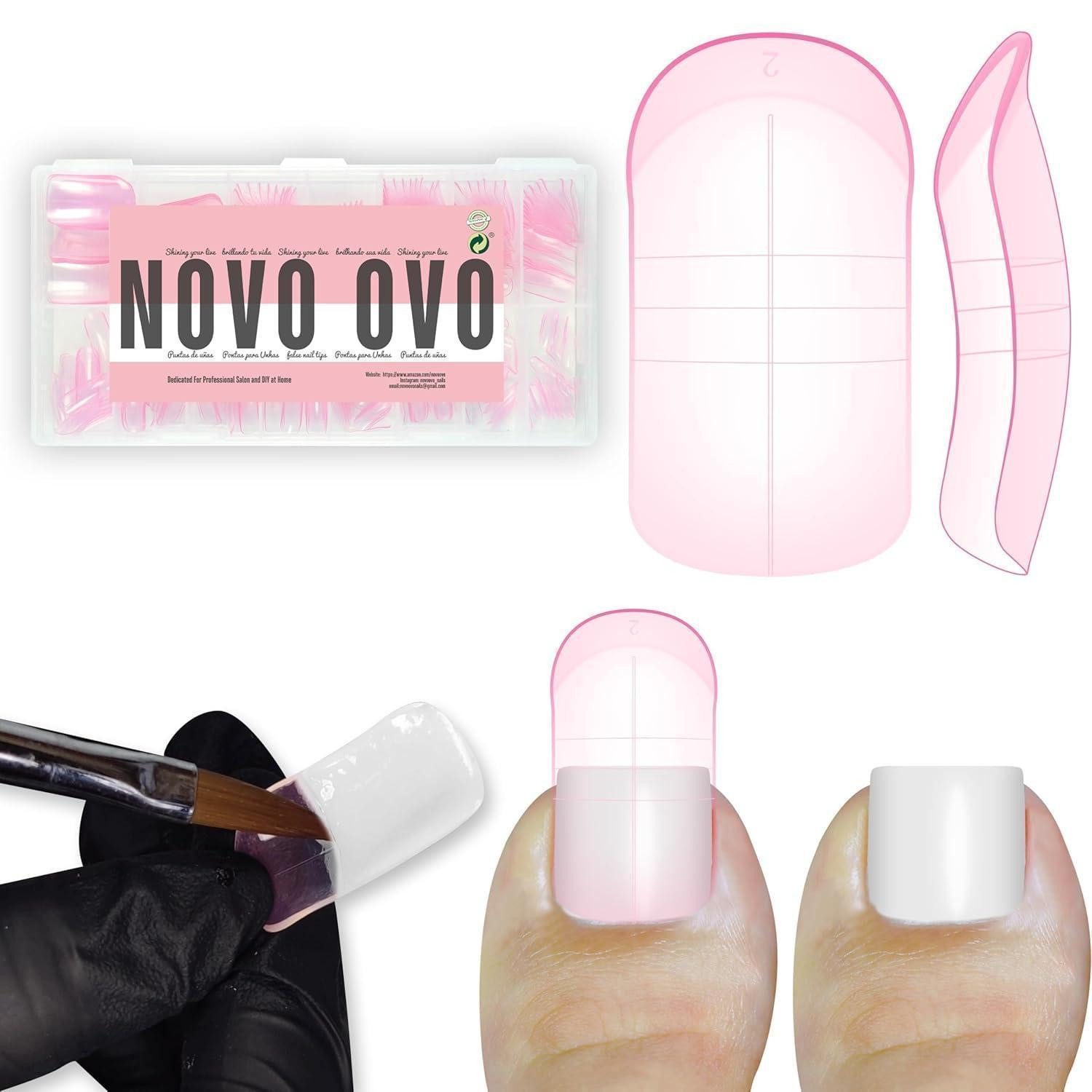LuxusKollektion Nageldesign Zubehör Dual Forms Zehennagel 300 Polygel 15 Toe Nail Dual Form Pink 300_EU