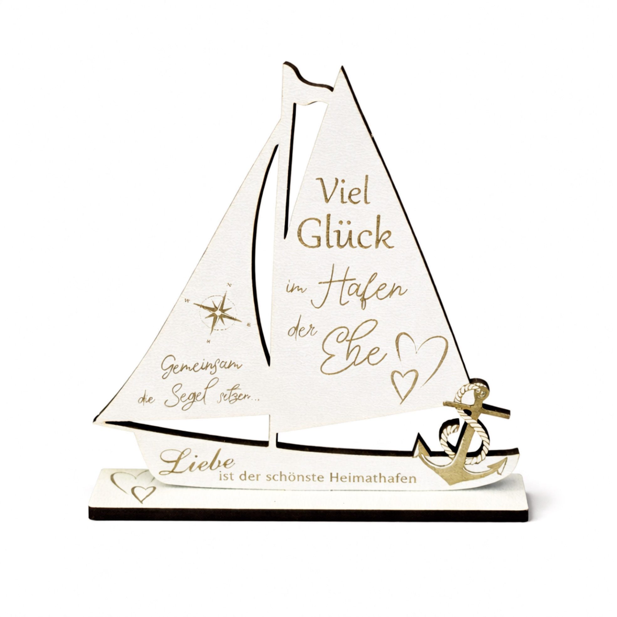 Dekolando Hochzeitskarte Geldgeschenk Hochzeit Segelboot Mini Hochzeitsgeschenk 9 x 9,5 cm