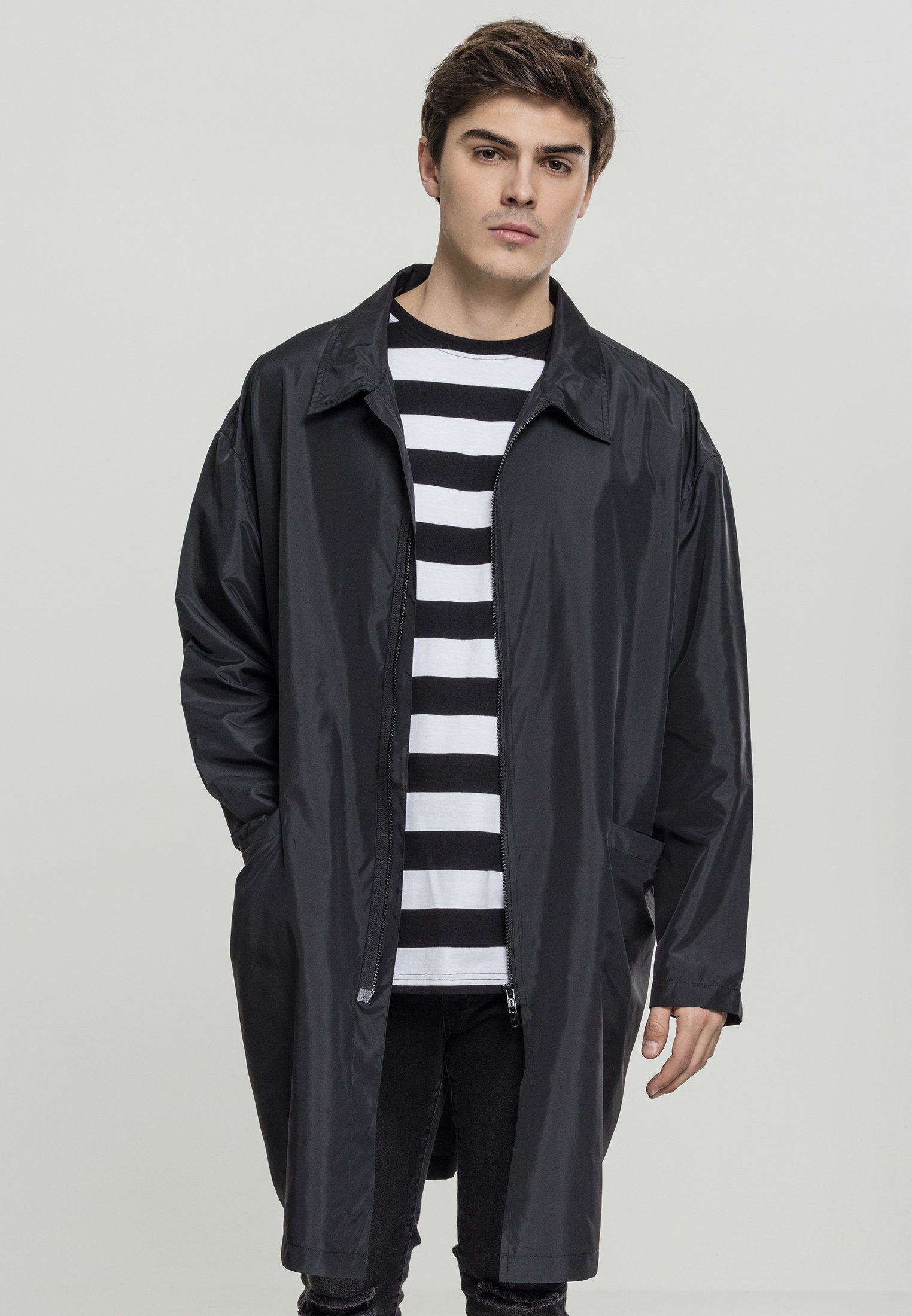 Oversized black URBAN Herren TB2112 Oversized Coat CLASSICS Langmantel