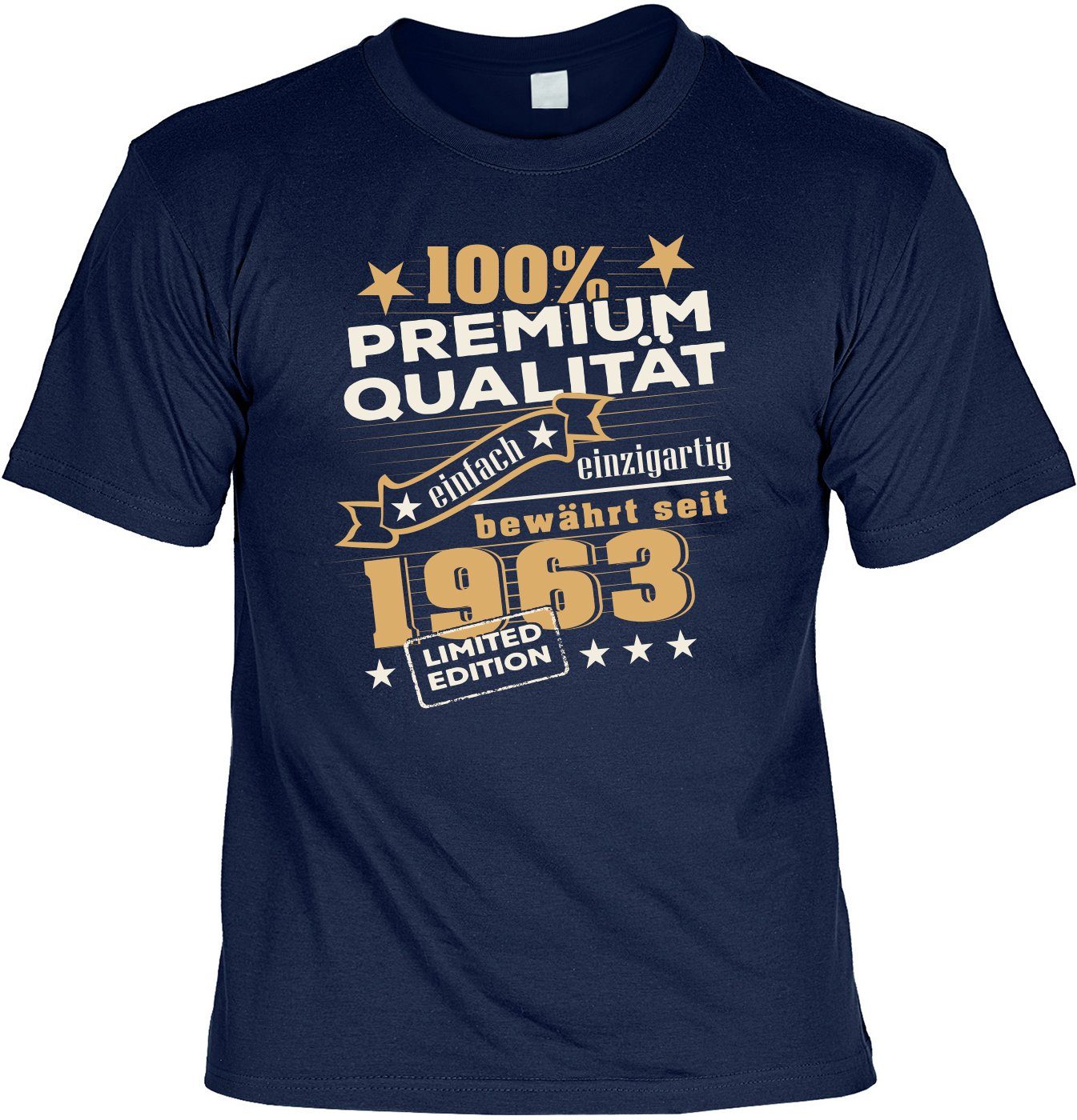 T-Shirt Geburtstagsshirt Tshirt 62 Jahre : Premium Qualität 1963 - Geschenk
