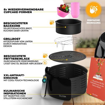 Stillstern Heißluftfritteuse MULTI-FryHD Touch 6,5 XXL, mit 10 Kochprogramme, 120 Min. Timer, 1800 W, Cool-Touch, LED-Display, Rezeptheft, Auftauen&Warmhalten