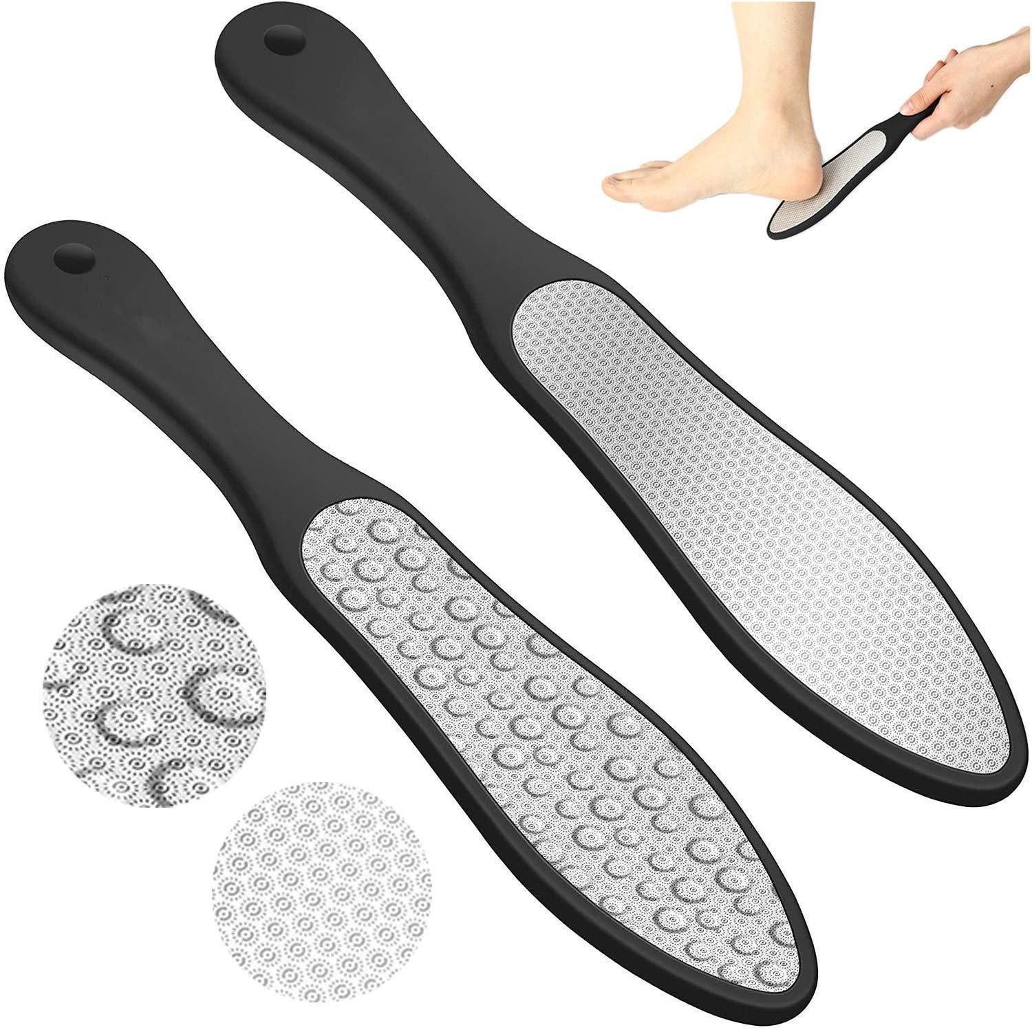 LuxusKollektion Hornhautfeile Hornhautentferner Doppelseitig Edelstahl Schwarz