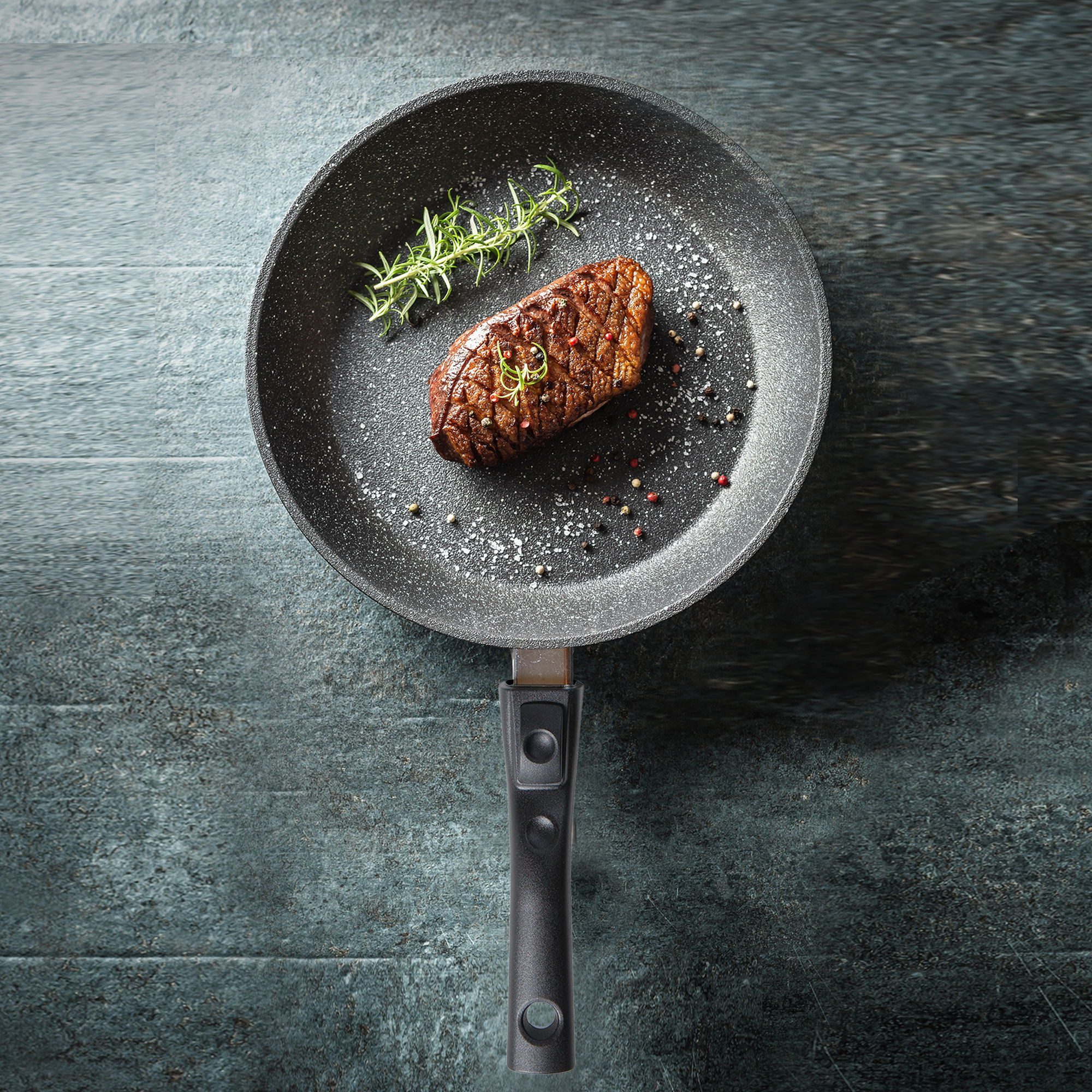 STONELINE Schmorpfanne, Aluminium (1-tlg), mit echten Steinpartikeln, induktionsgeeignet, Made in Germany