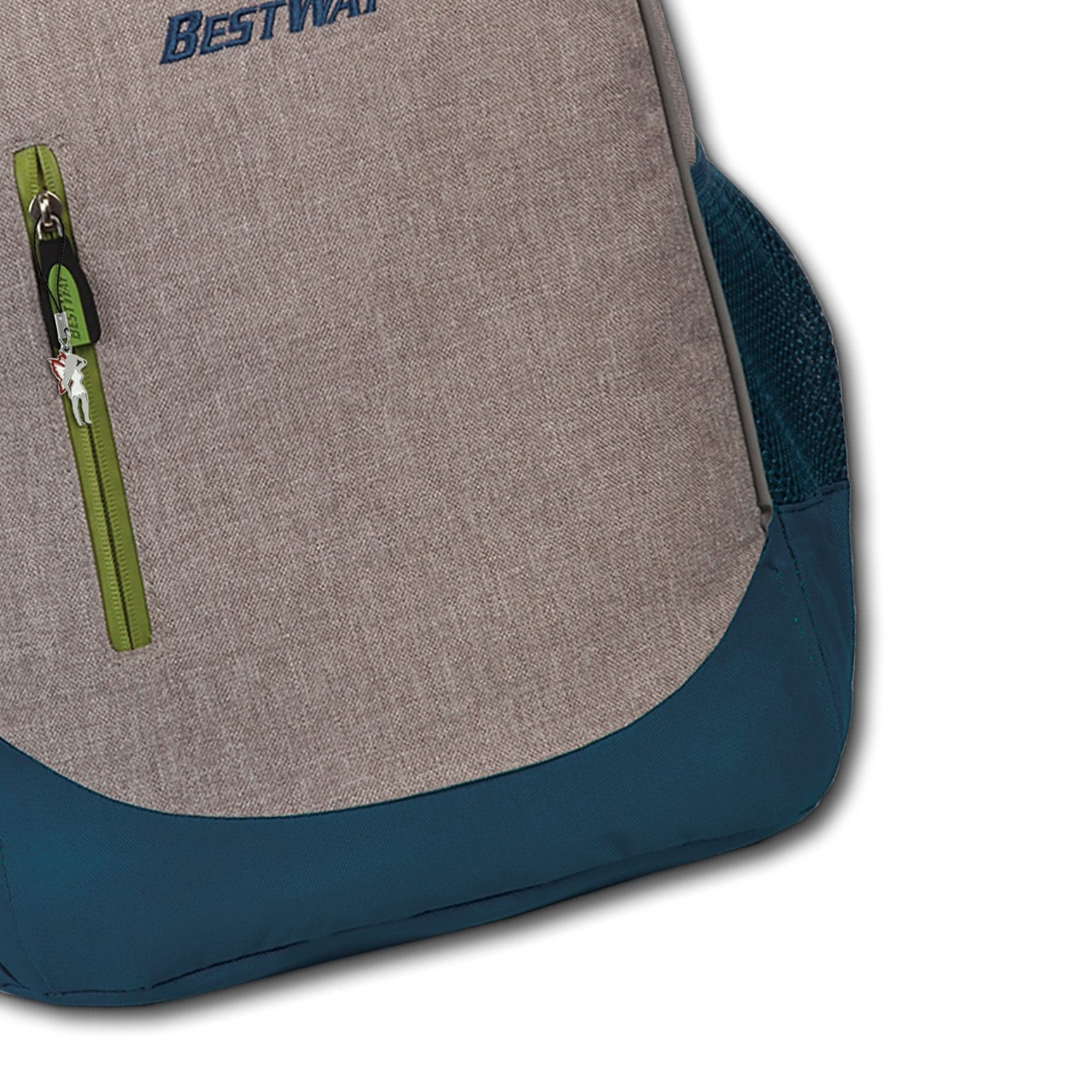 BestWay Bags Rucksack Bestway grauer unisex Schul-Rucksack, Freizeitrucksack Polyester, grau, petrol ca. 41cm hoch