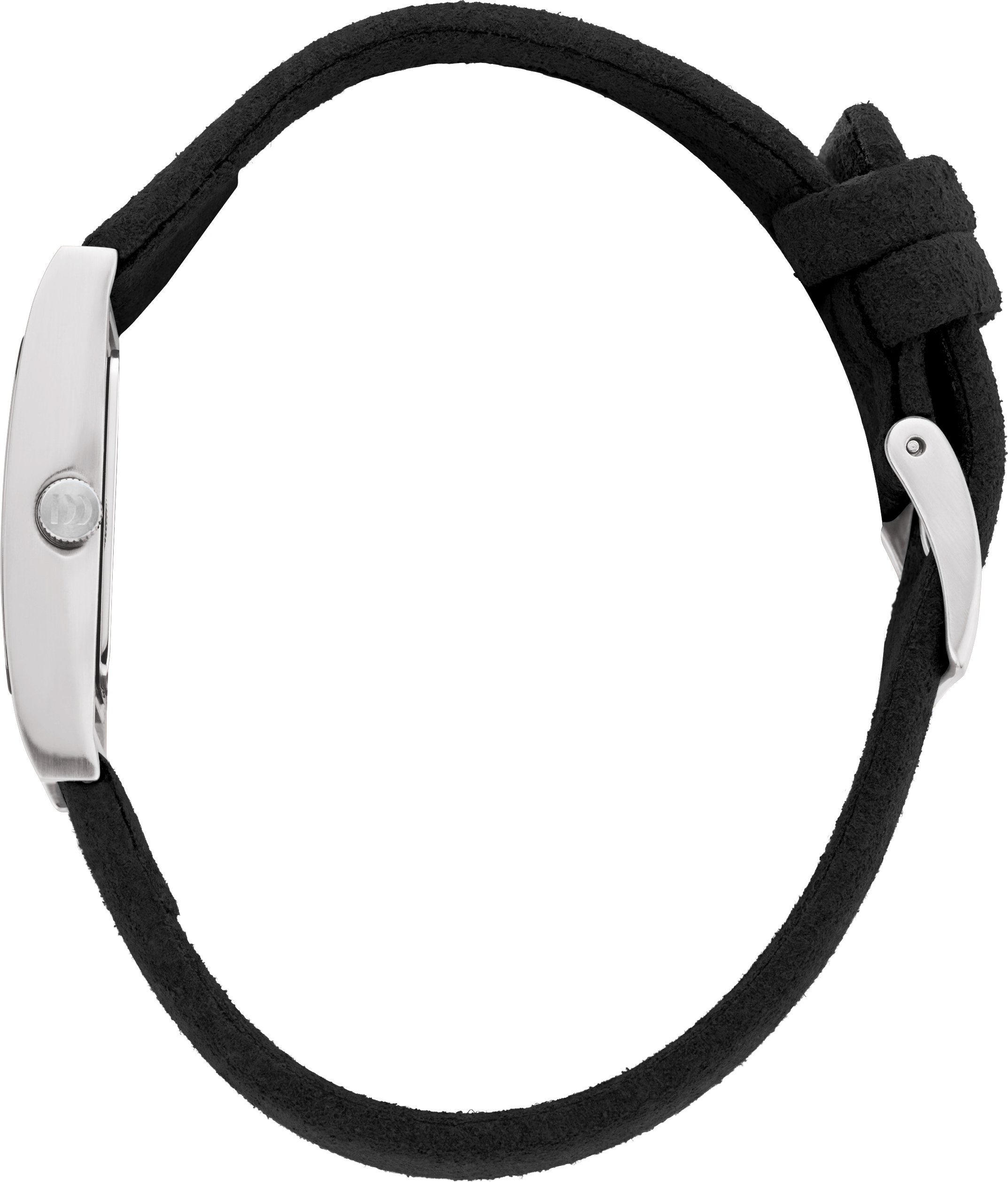 Danish Design Quarzuhr Designuhr eckig PICO Microfaser-Uhrarmband IV24Q1292, Dezentrales Zifferblatt